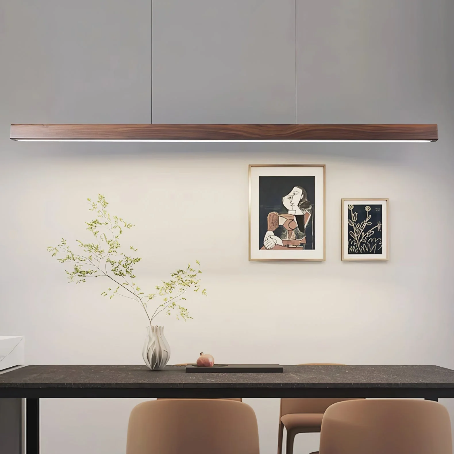 Elowen Linear Minimalist Wood Pendant Light - Image 26