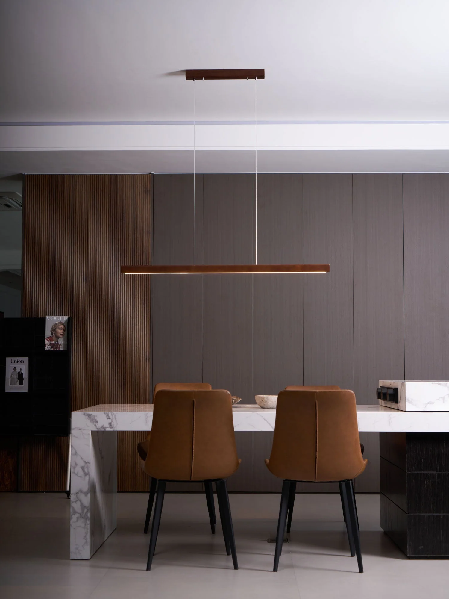 Elowen Linear Minimalist Wood Pendant Light - Image 35