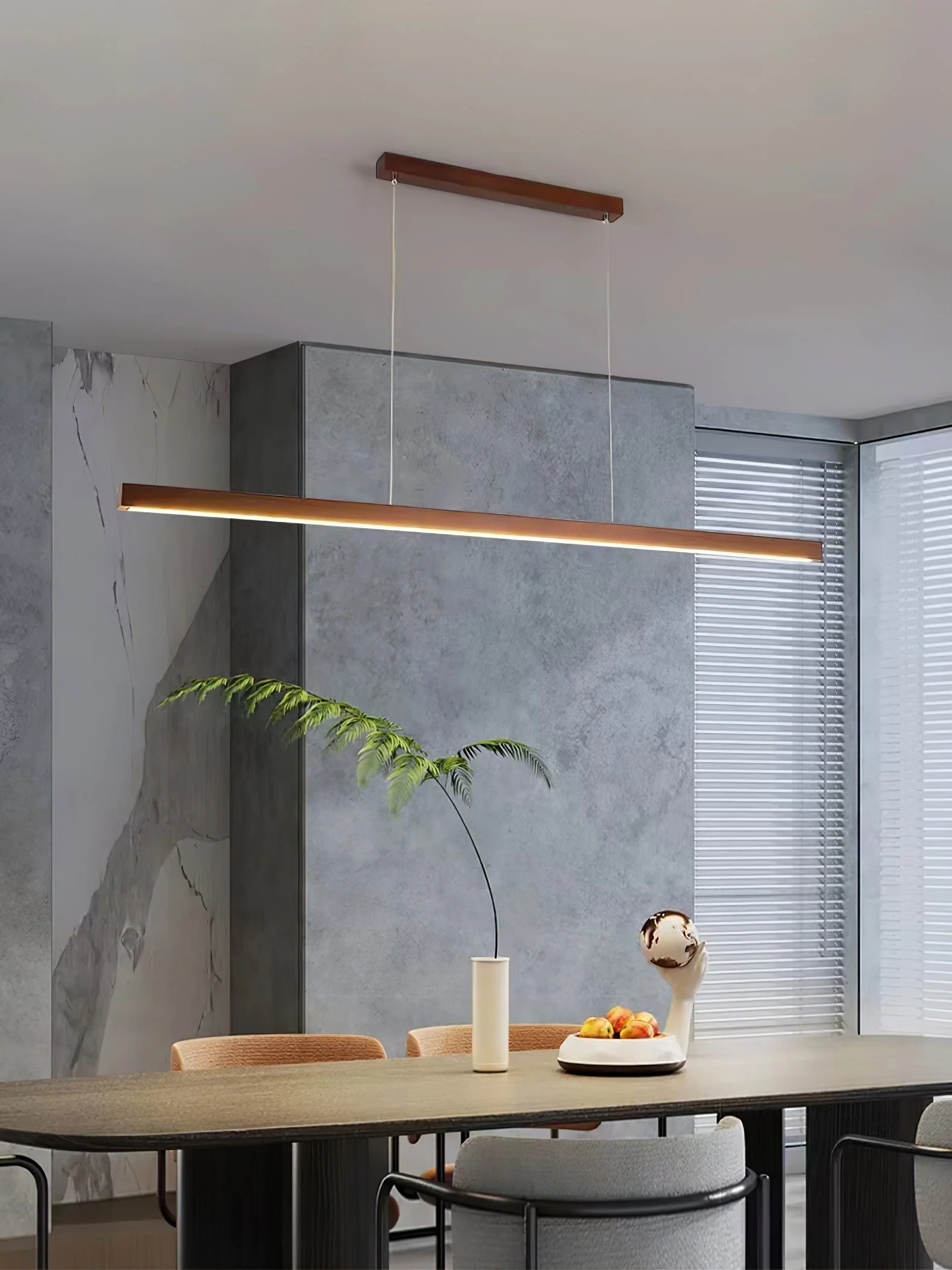 Elowen Linear Minimalist Wood Pendant Light - Image 45