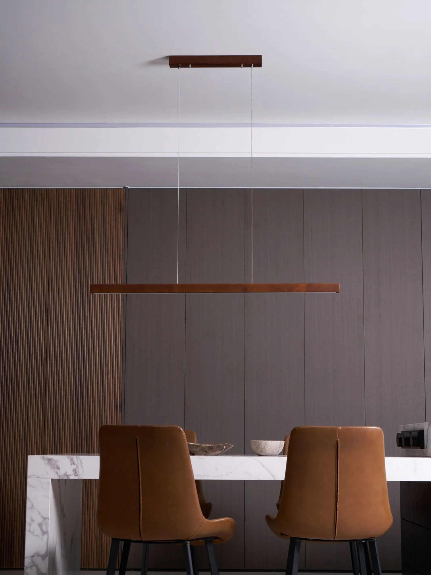 Elowen Linear Minimalist Wood Pendant Light - Image 49
