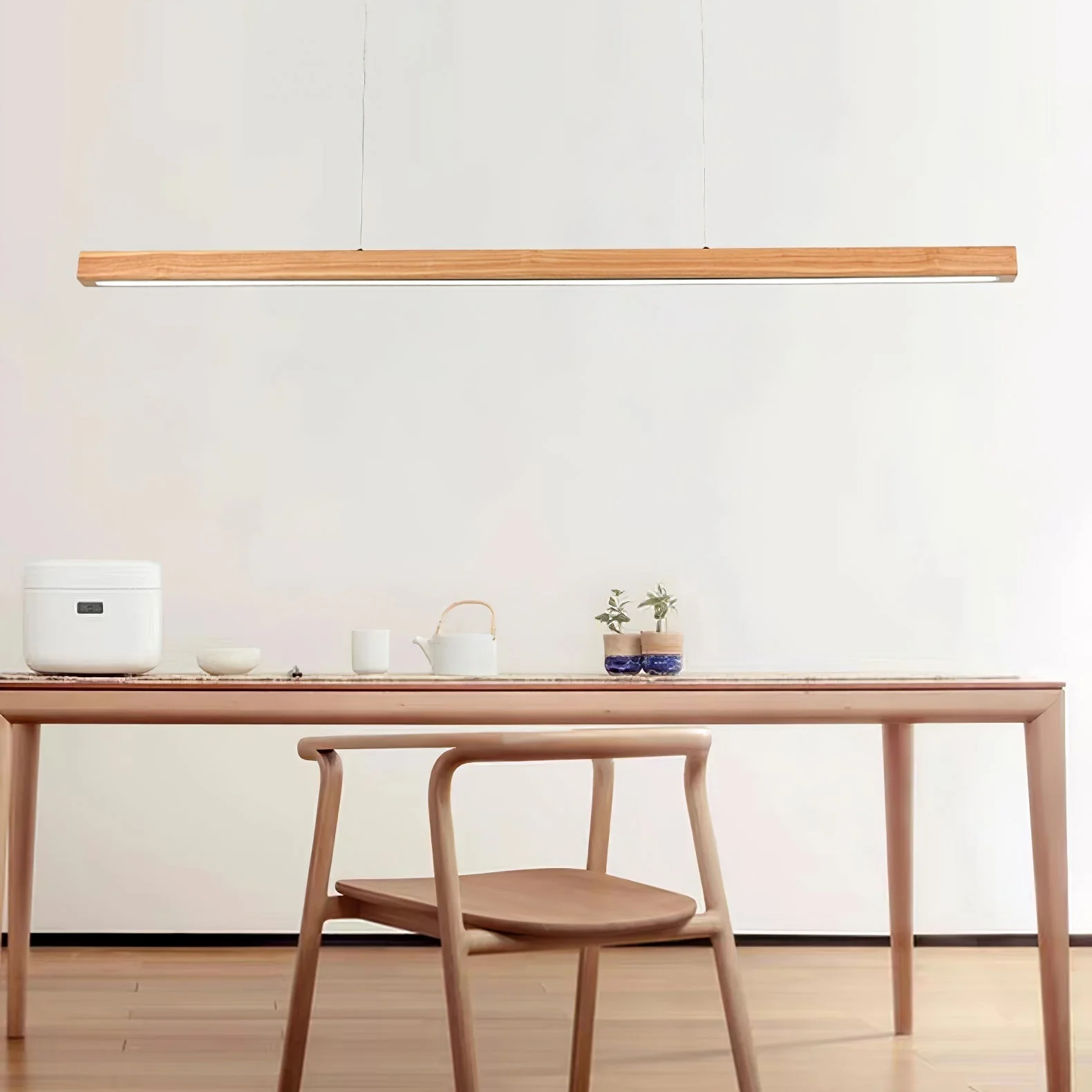 Elowen Linear Minimalist Wood Pendant Light - Image 63