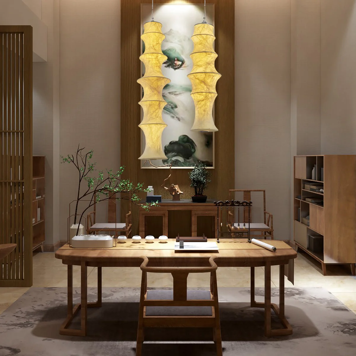 Elraeor Layered Mulberry Silk Pendant Light - Image 10