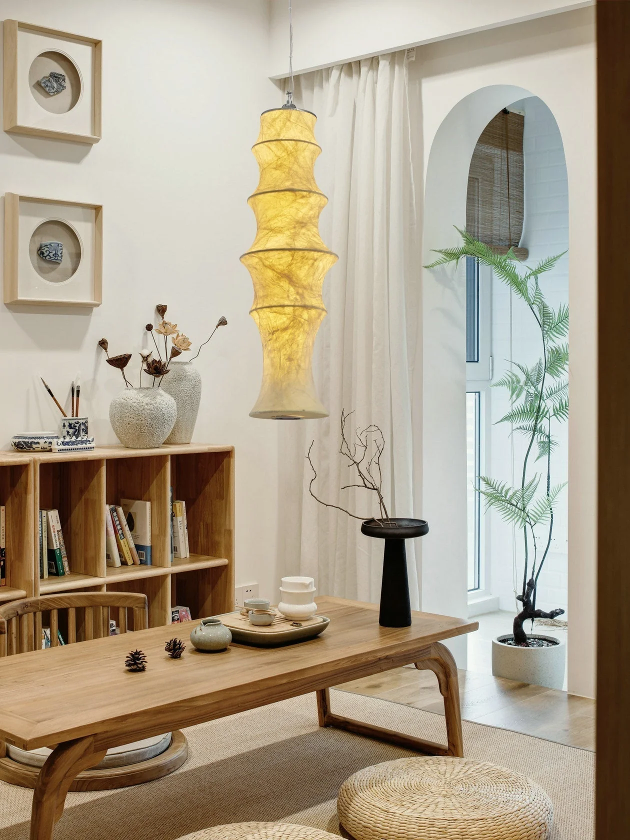 Elraeor Layered Mulberry Silk Pendant Light - Image 13