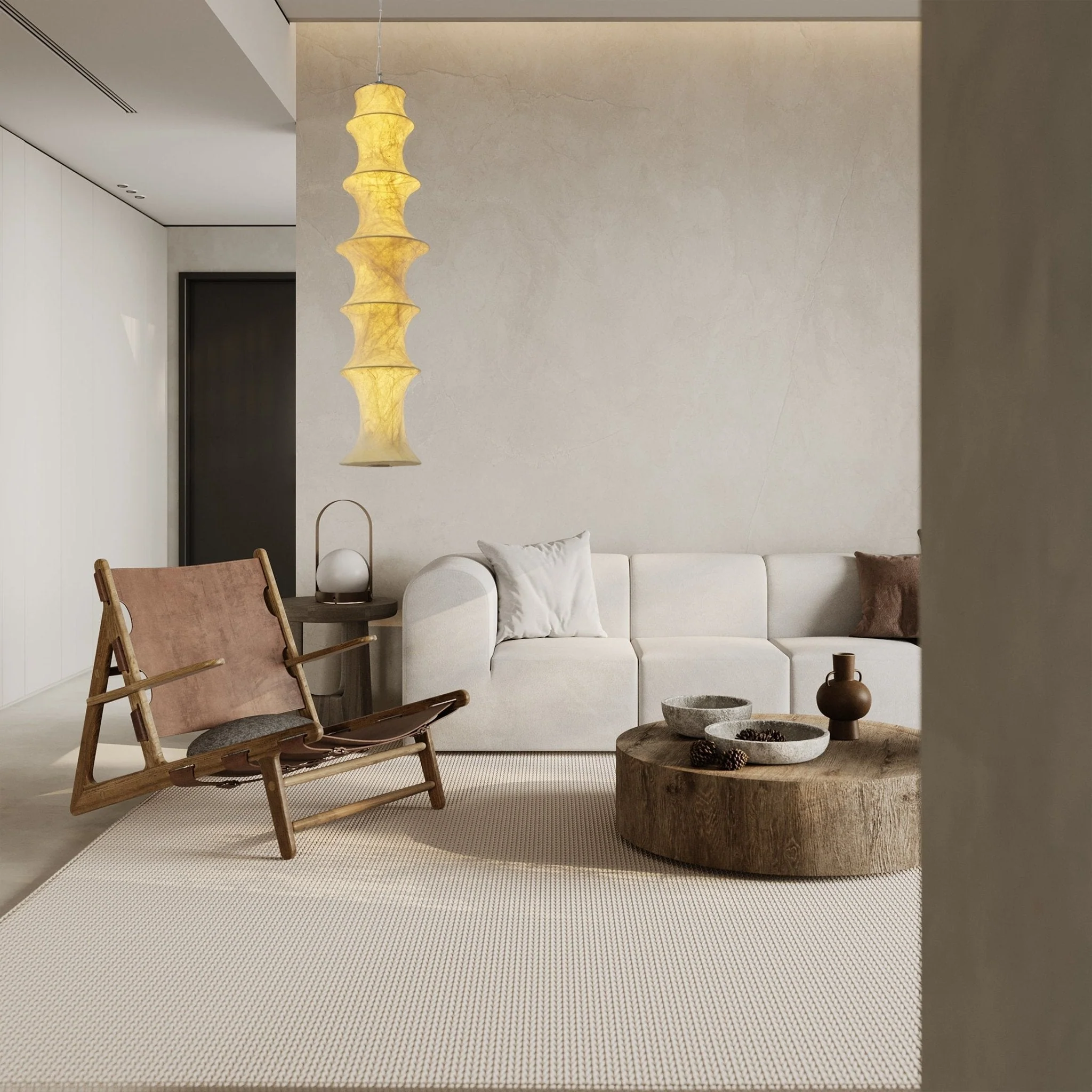Elraeor Layered Mulberry Silk Pendant Light - Image 9