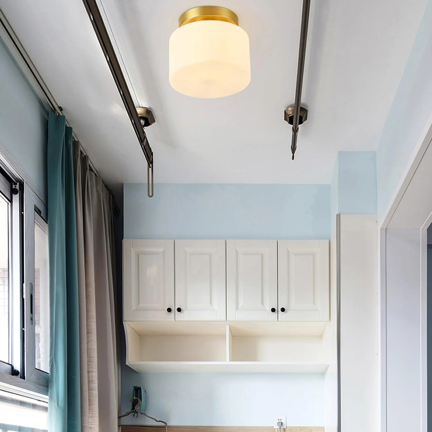 Elsilisra Nordic Art Brass Glass Flush Mount Ceiling Light - Image 33