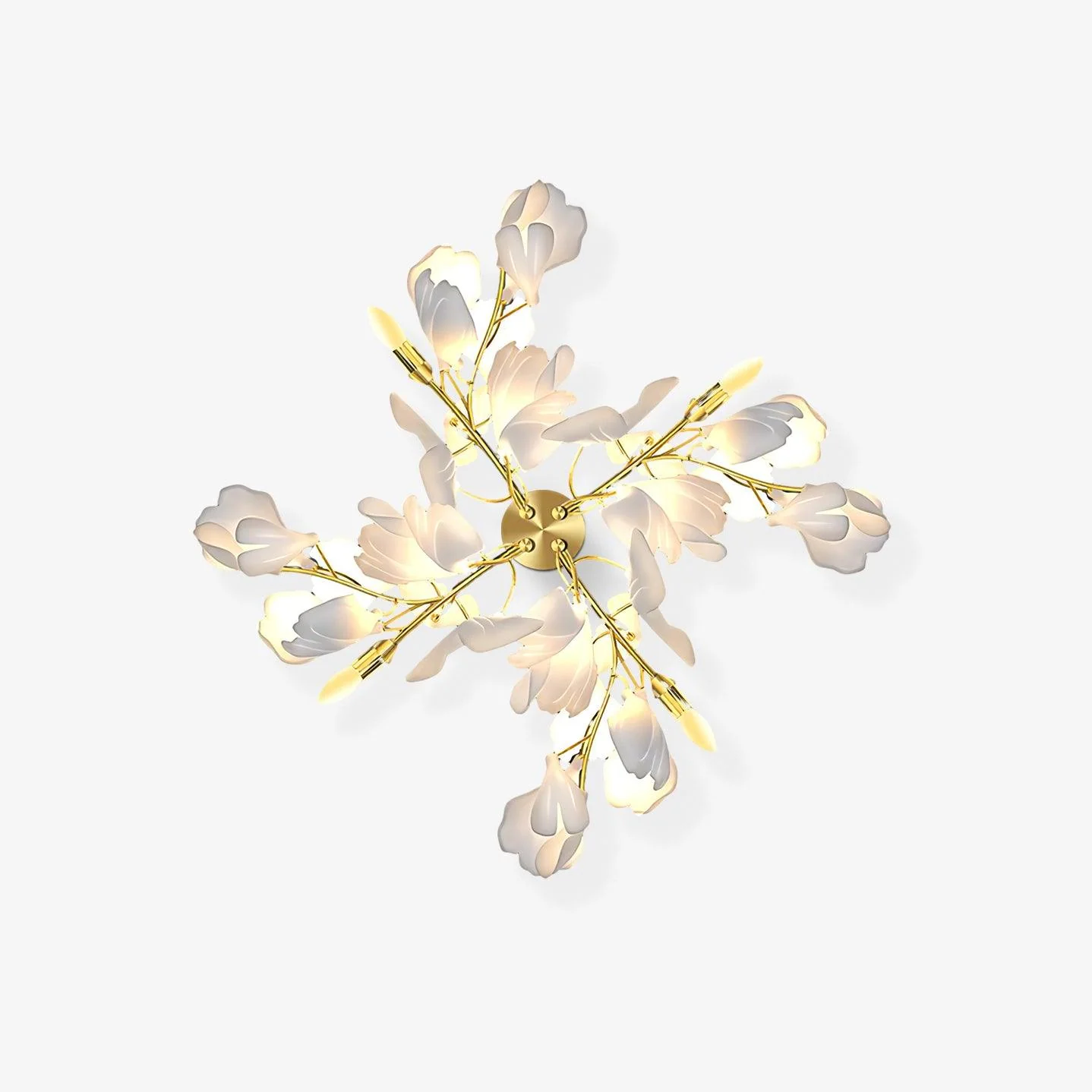Elvelos Gingko Flowers Ceramics Wall Lamp