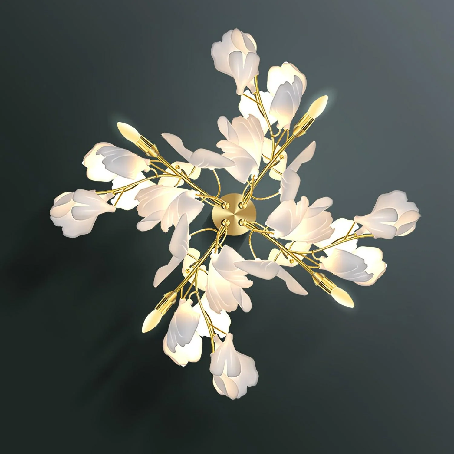 Elvelos Gingko Flowers Ceramics Wall Lamp - Image 3