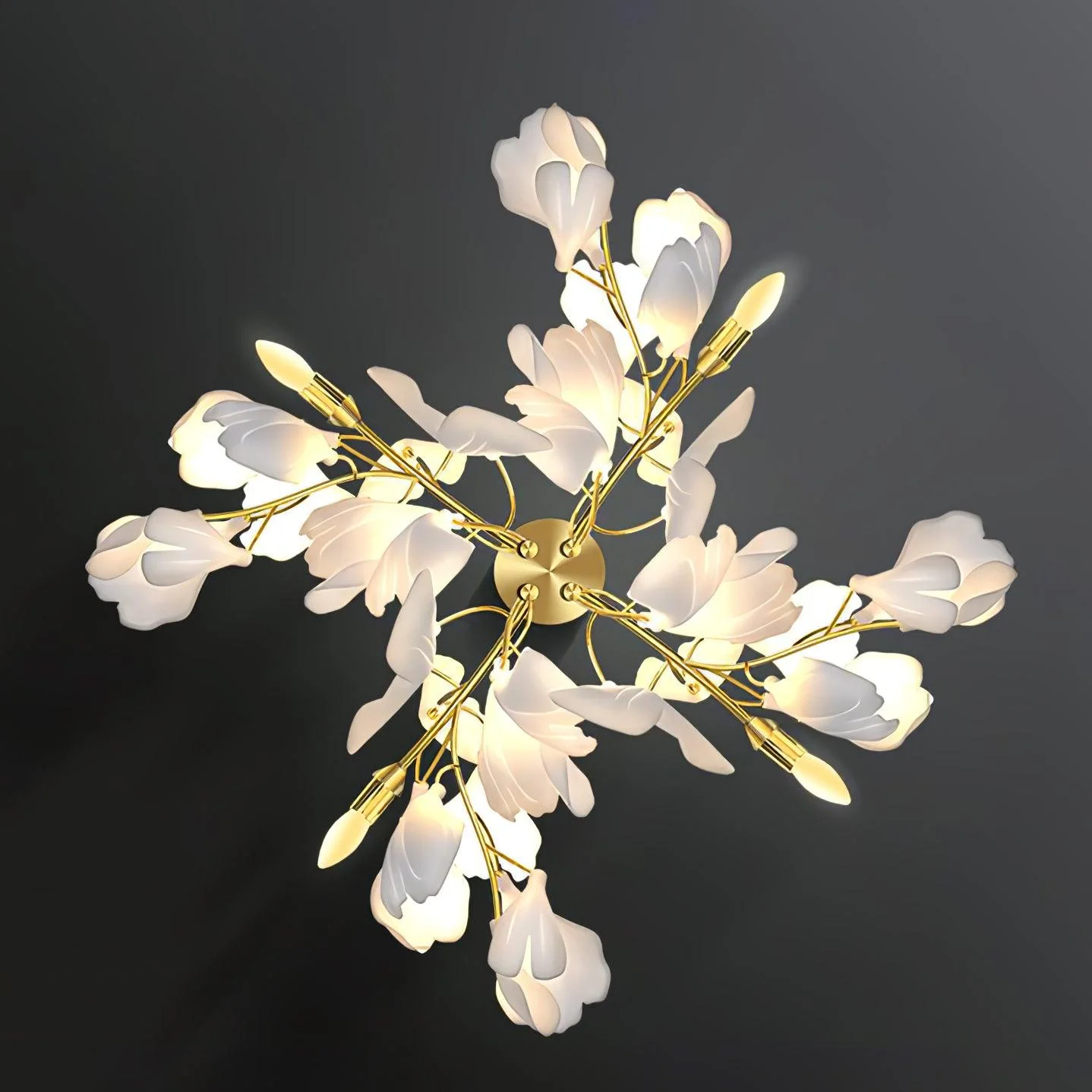 Elvelos Gingko Flowers Ceramics Wall Lamp - Image 4
