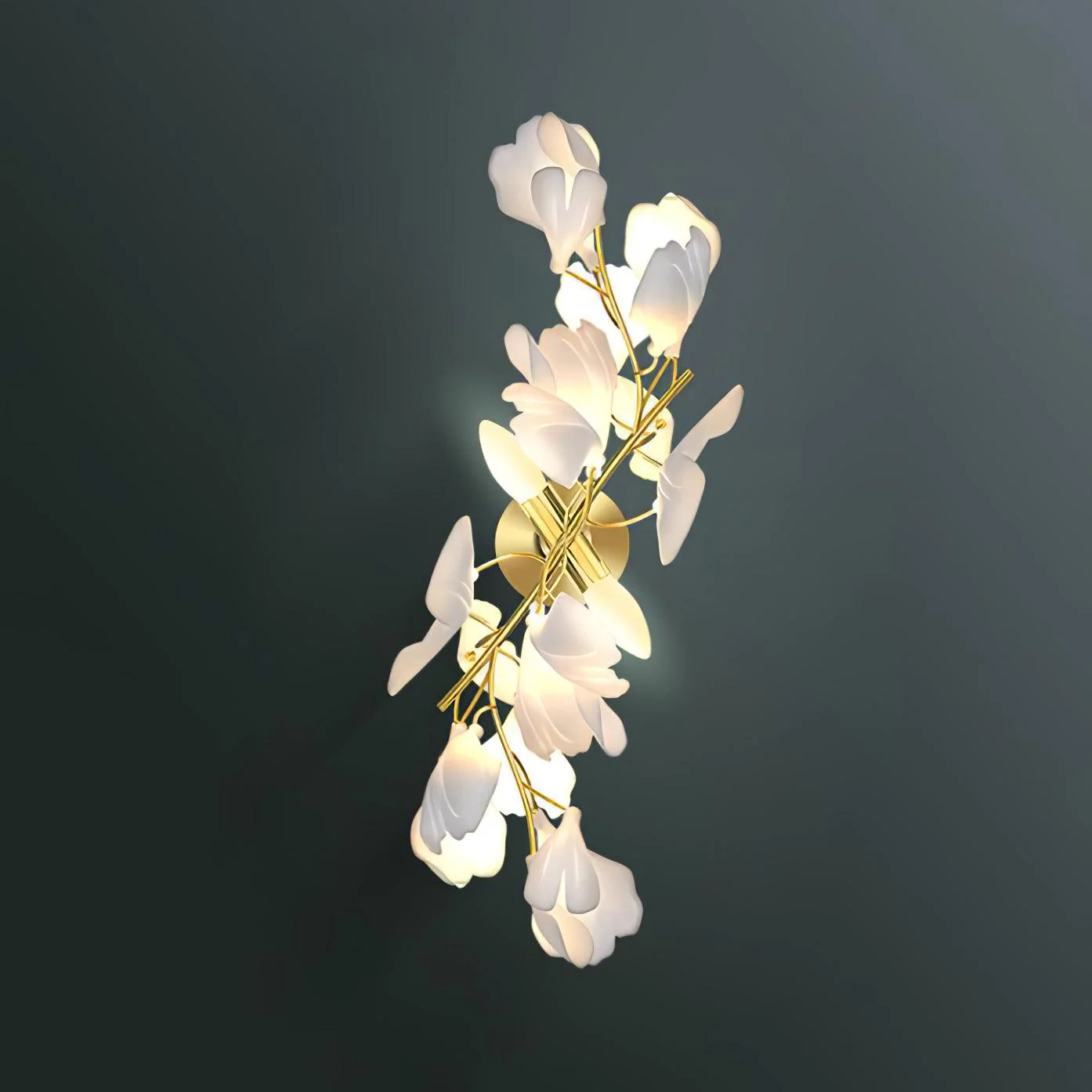Elvelos Gingko Flowers Ceramics Wall Lamp - Image 8