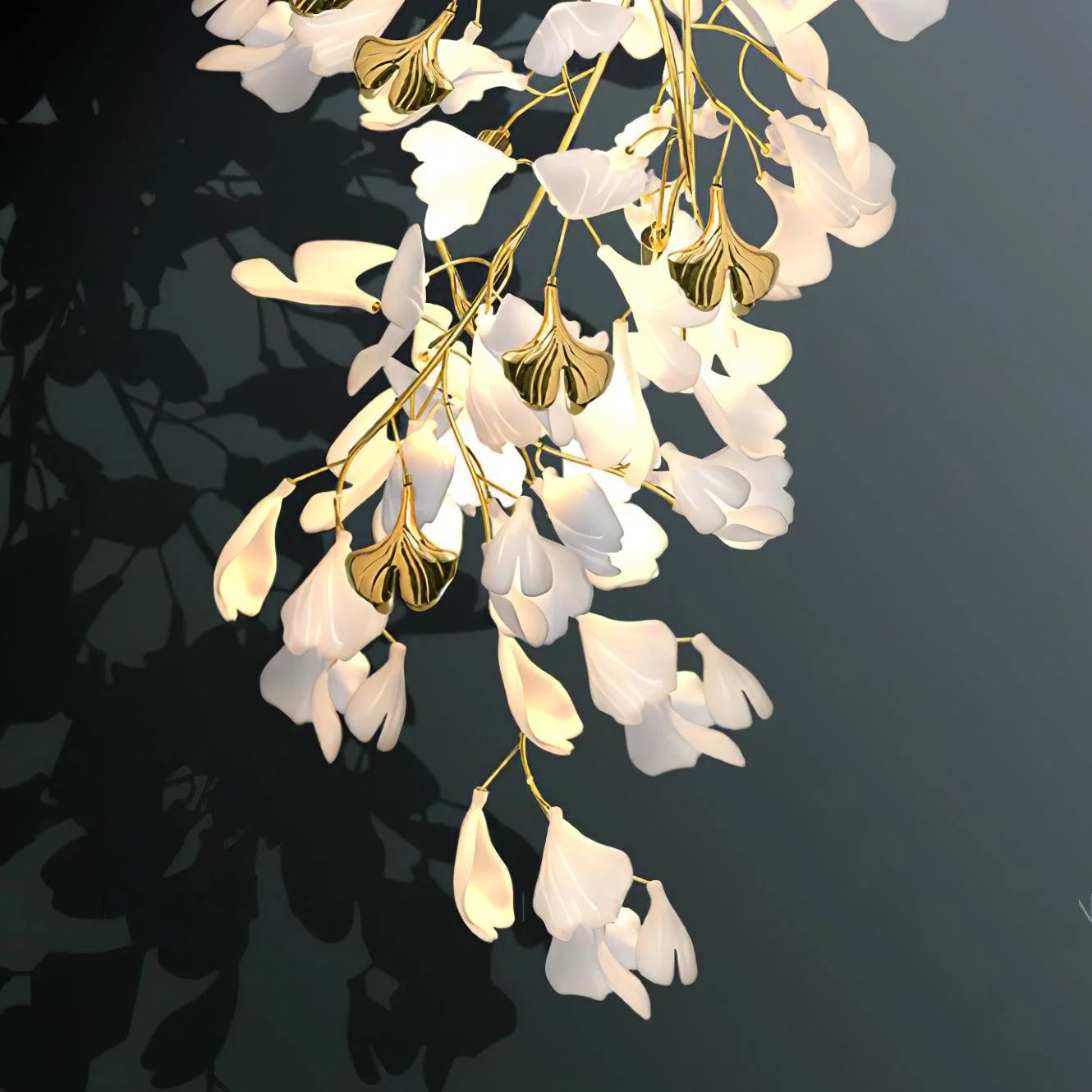 Elvelos Gingko Flowers Ceramics Wall Lamp - Image 9