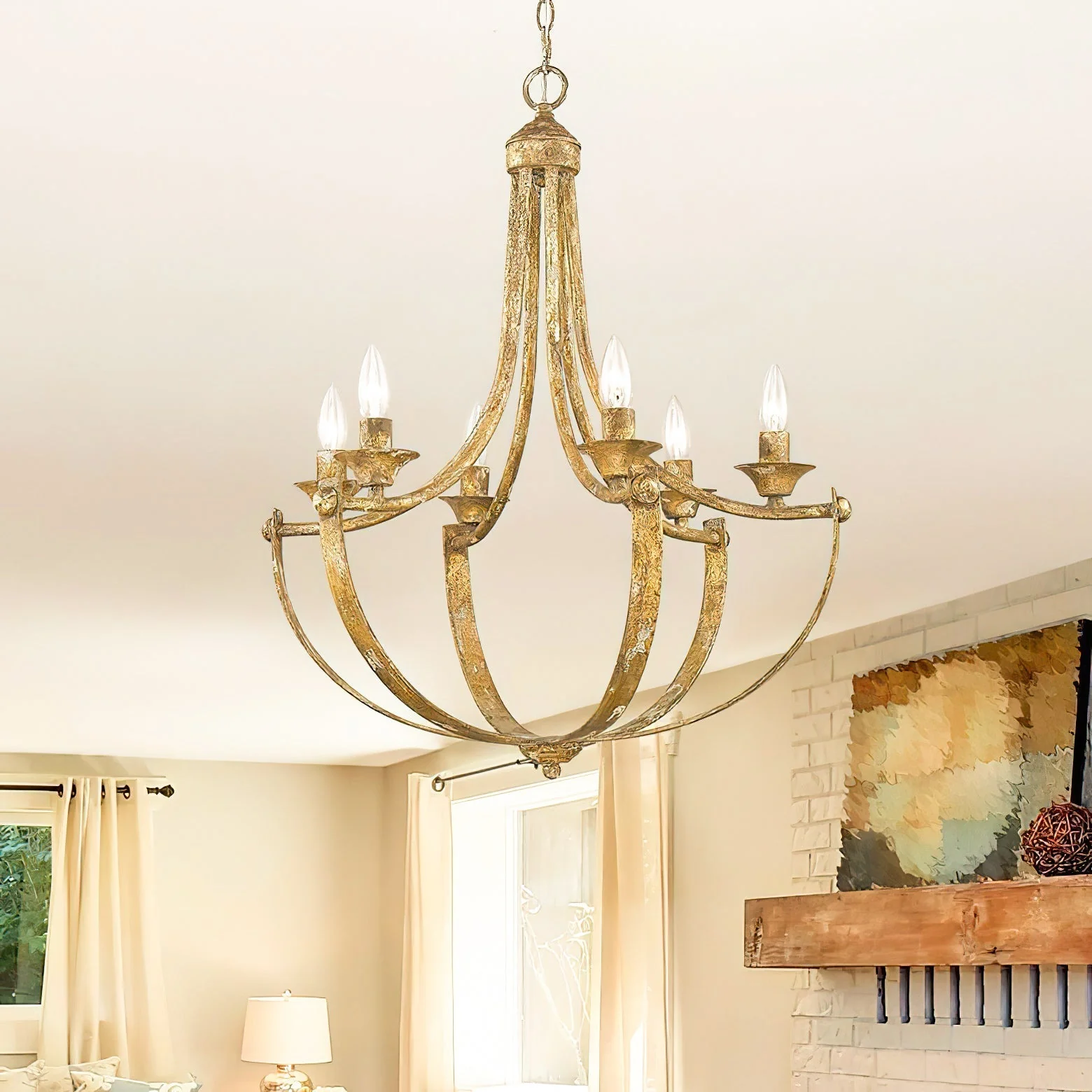 Elyndra Contemporary Brass Chandelier - Image 5