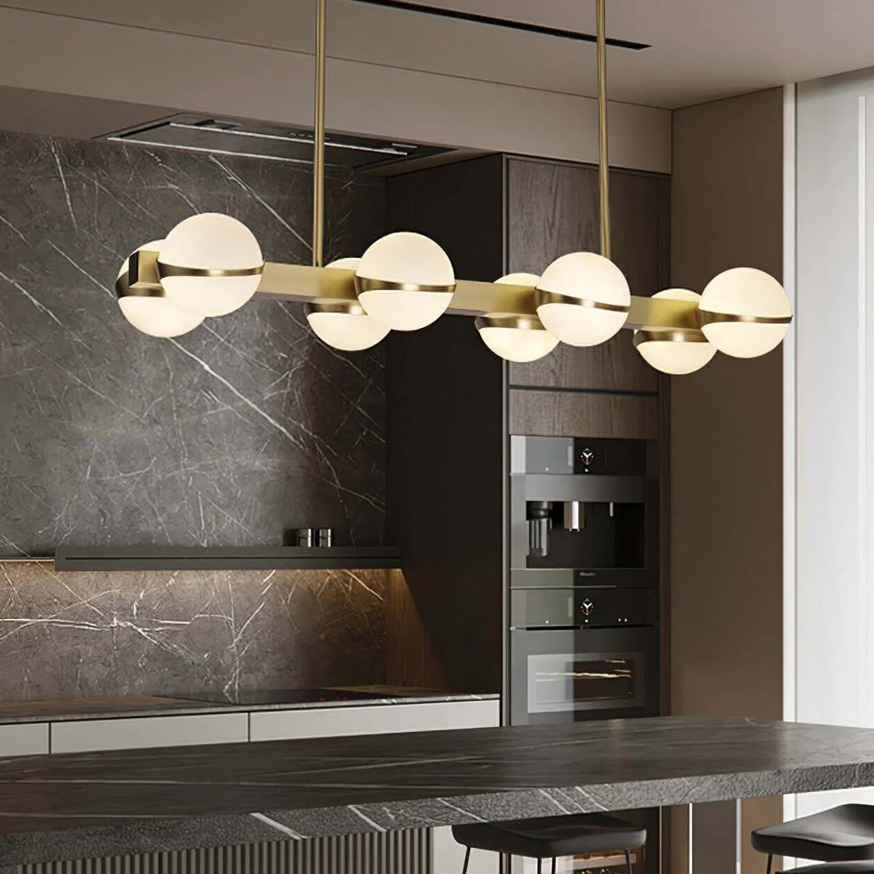 Elysian Contemporary Brass Chandelier - Image 12
