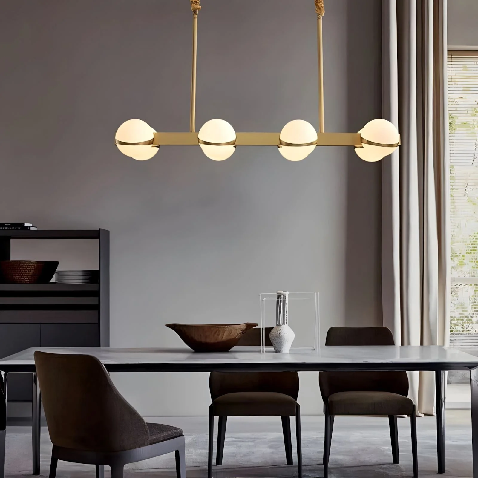 Elysian Contemporary Brass Chandelier - Image 15