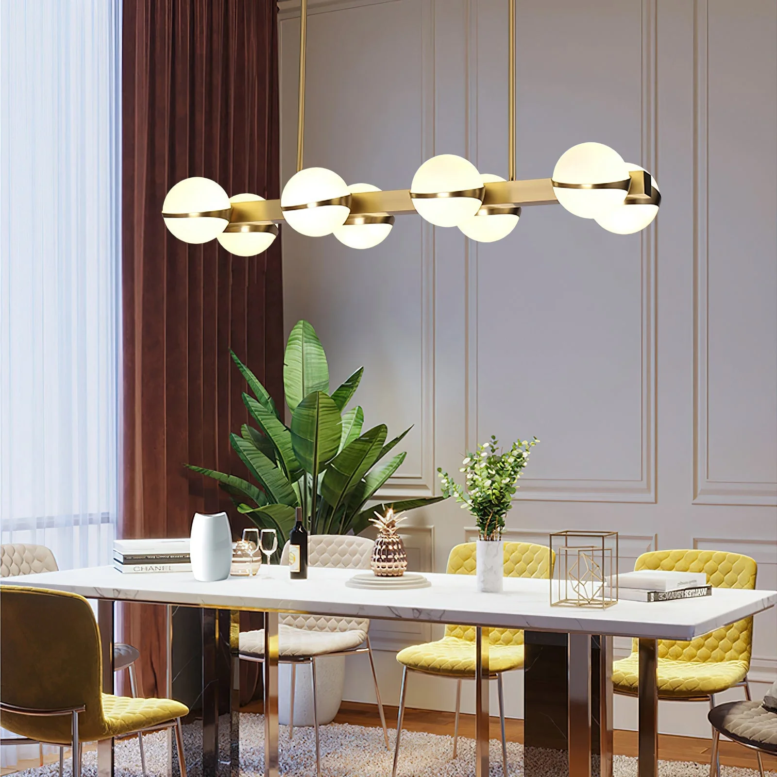 Elysian Contemporary Brass Chandelier - Image 5