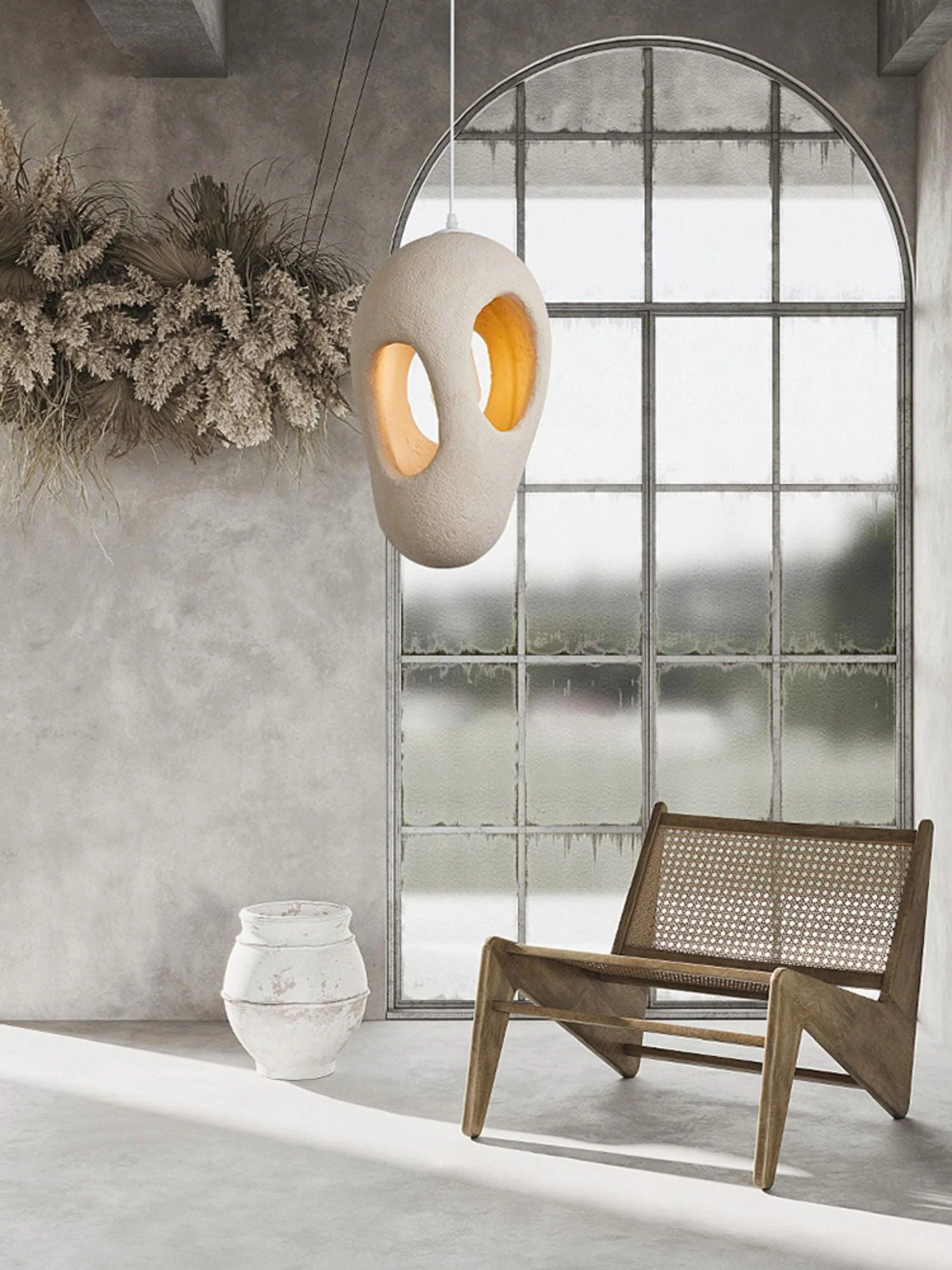 Elysire Beige Artistic Pendant Lamp - Image 10