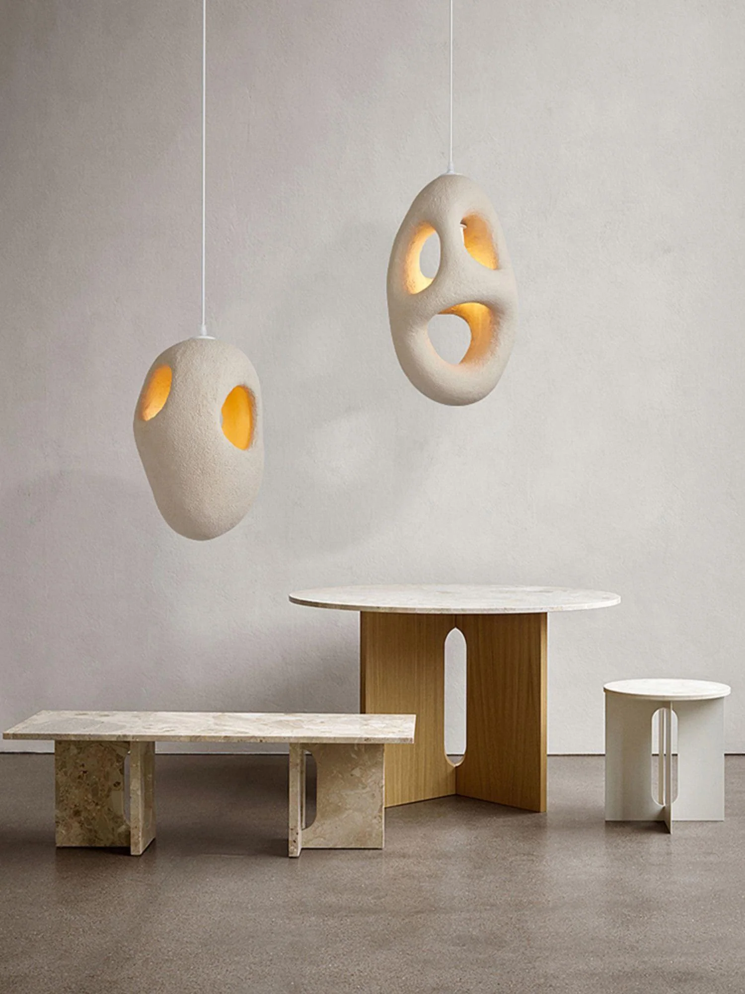 Elysire Beige Artistic Pendant Lamp - Image 11
