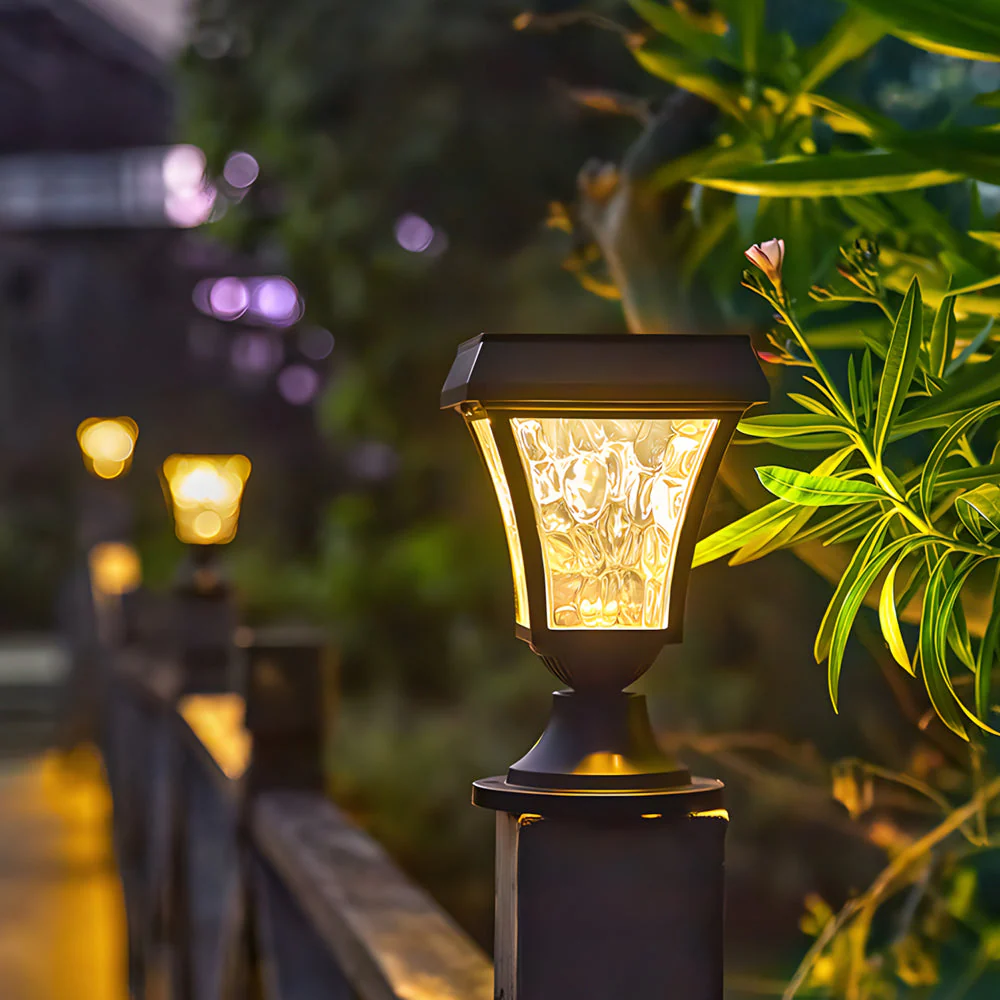 Eri LED Solar Cast Outdoor Pillar Lights - Image 5