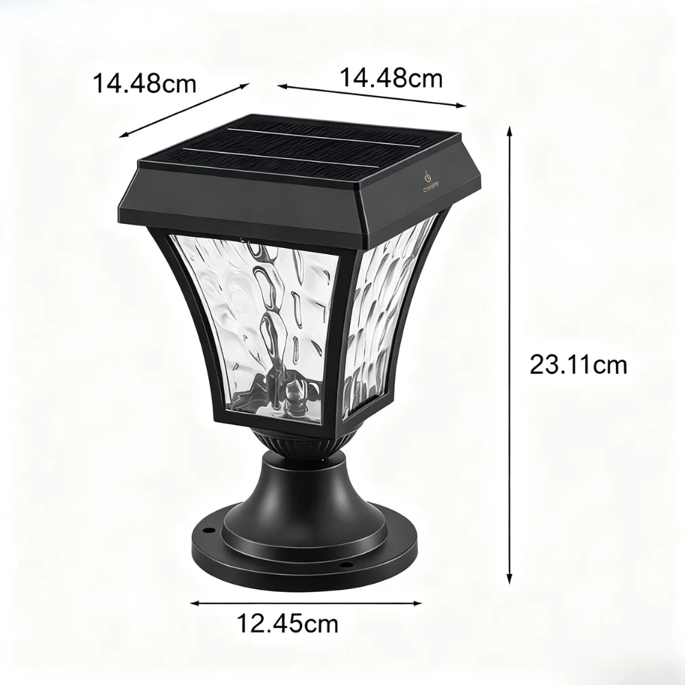Eri LED Solar Cast Outdoor Pillar Lights - Image 8