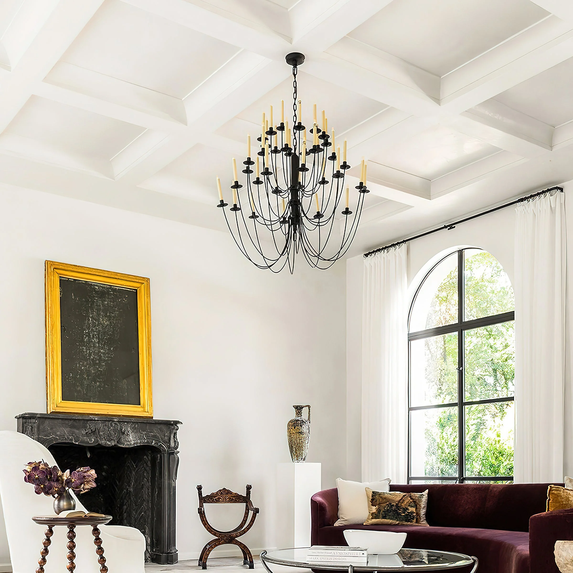 Erika Contemporary Brass Chandelier - Image 2