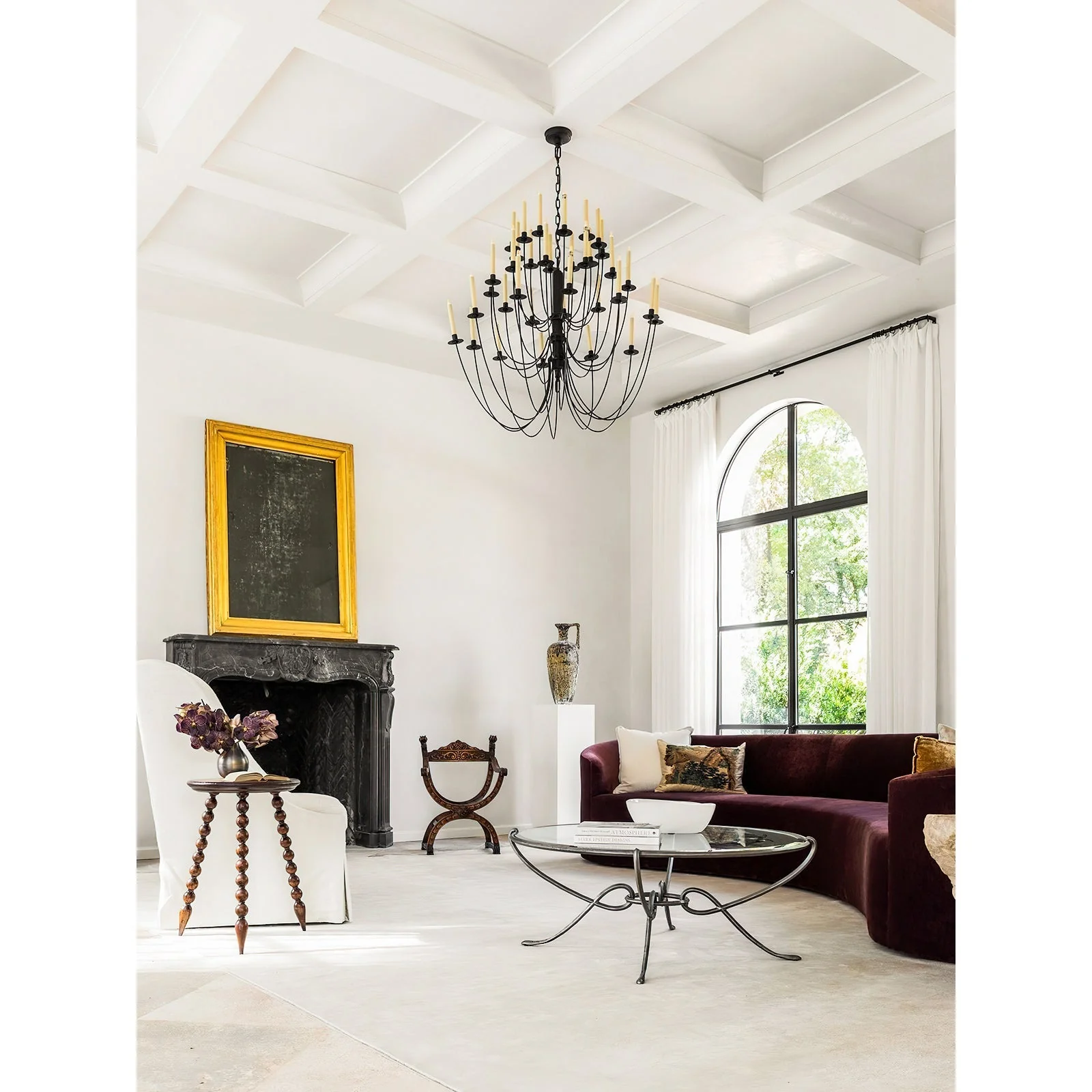 Erika Contemporary Brass Chandelier - Image 8