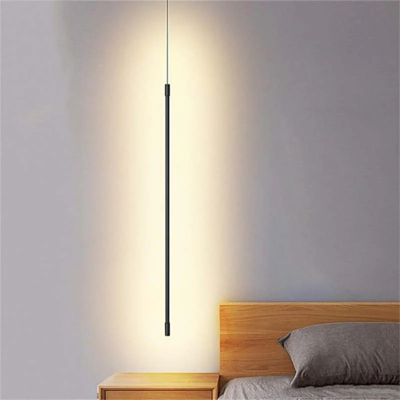 Erix Minimalist Linear Pendant Light Bedside, Black - Image 5
