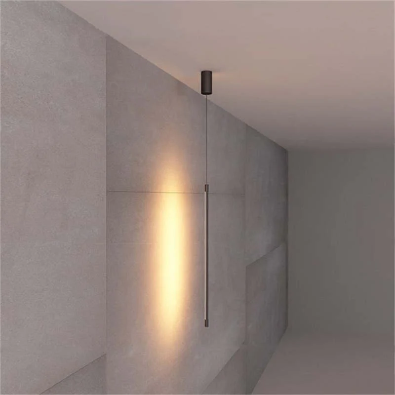 Erix Minimalist Linear Pendant Light Bedside, Black - Image 6