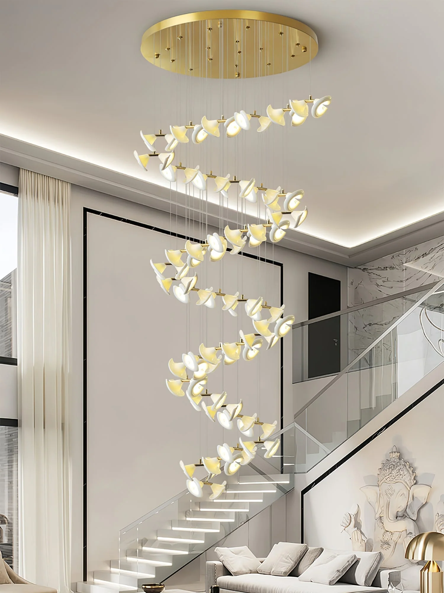 Ernoreth Art Deco Ceramic Chandelier - Image 10