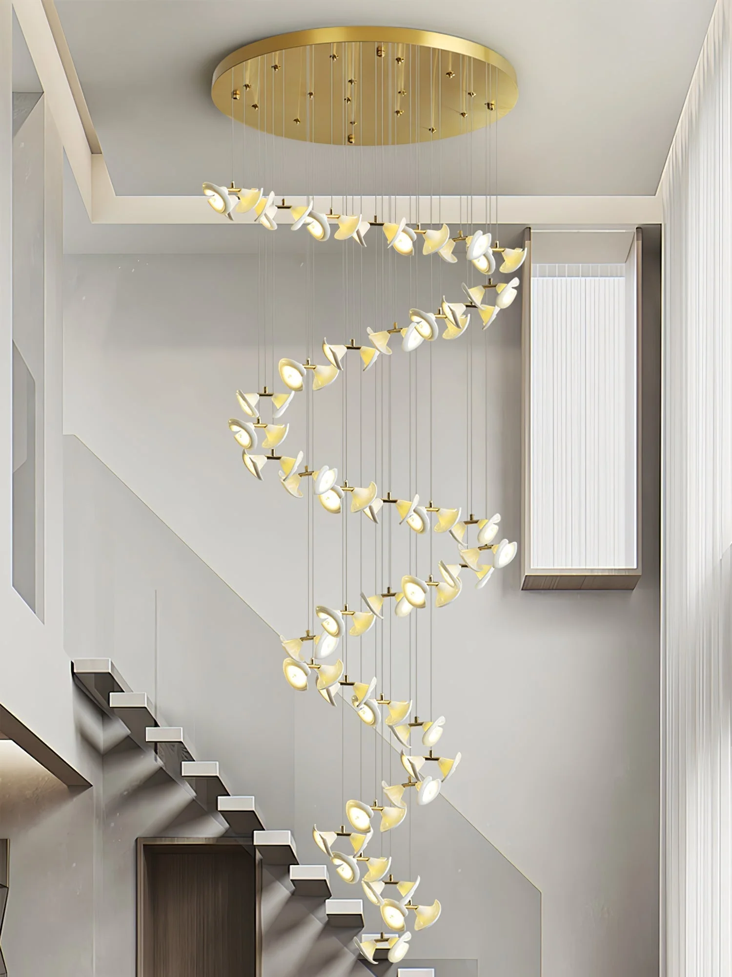 Ernoreth Art Deco Ceramic Chandelier - Image 13