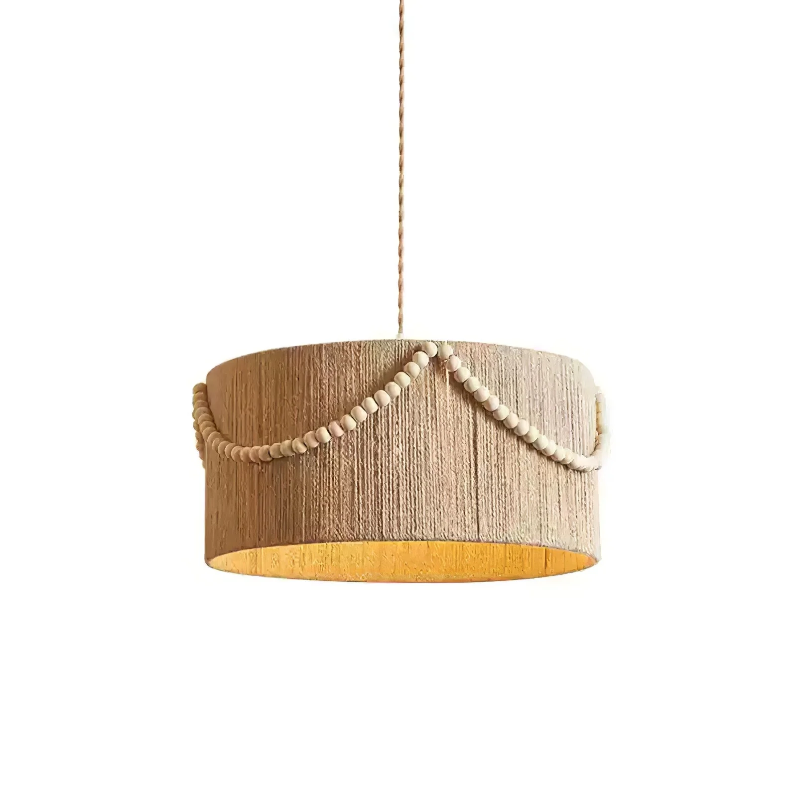 Ershaa Elegance Natural Beaded Boho Pendant Lamp - Image 7