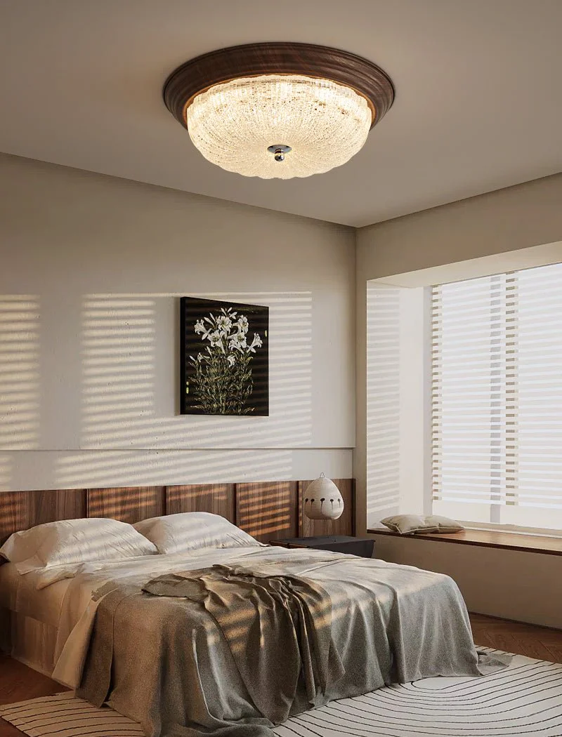 Esorila Premium Elegance Walnut Glass Ceiling Light - Image 13