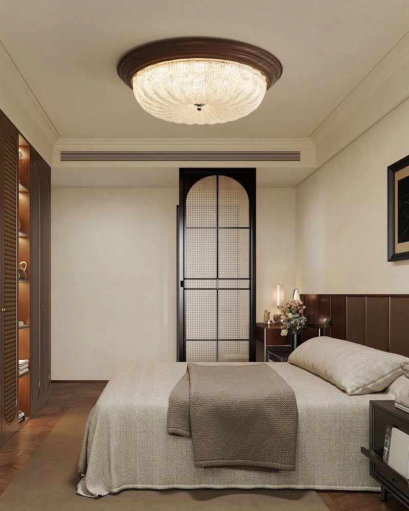 Esorila Premium Elegance Walnut Glass Ceiling Light - Image 15