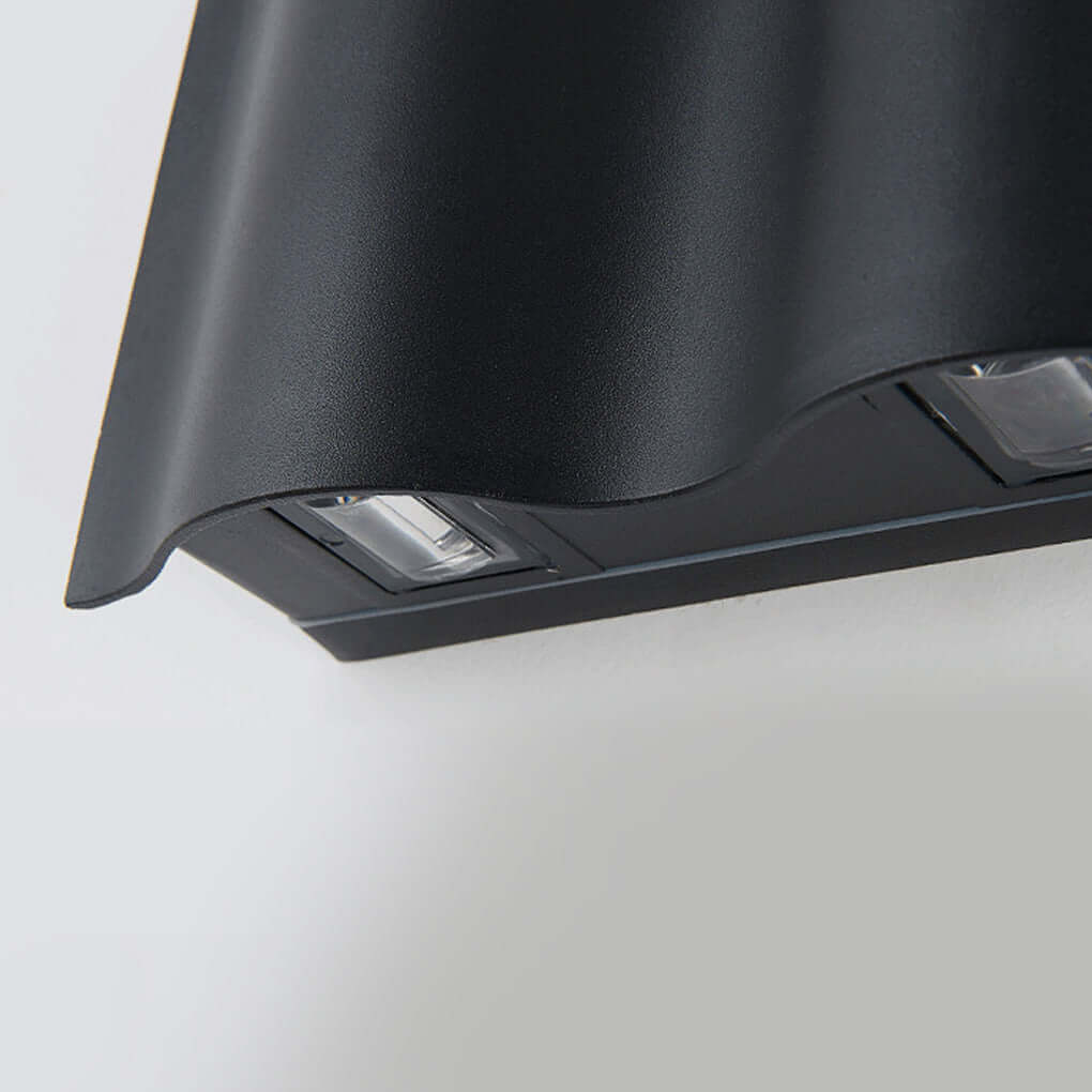 Ethanael Arc Wave Cool Glass Outdoor Wall Mounted Lights - Image 6