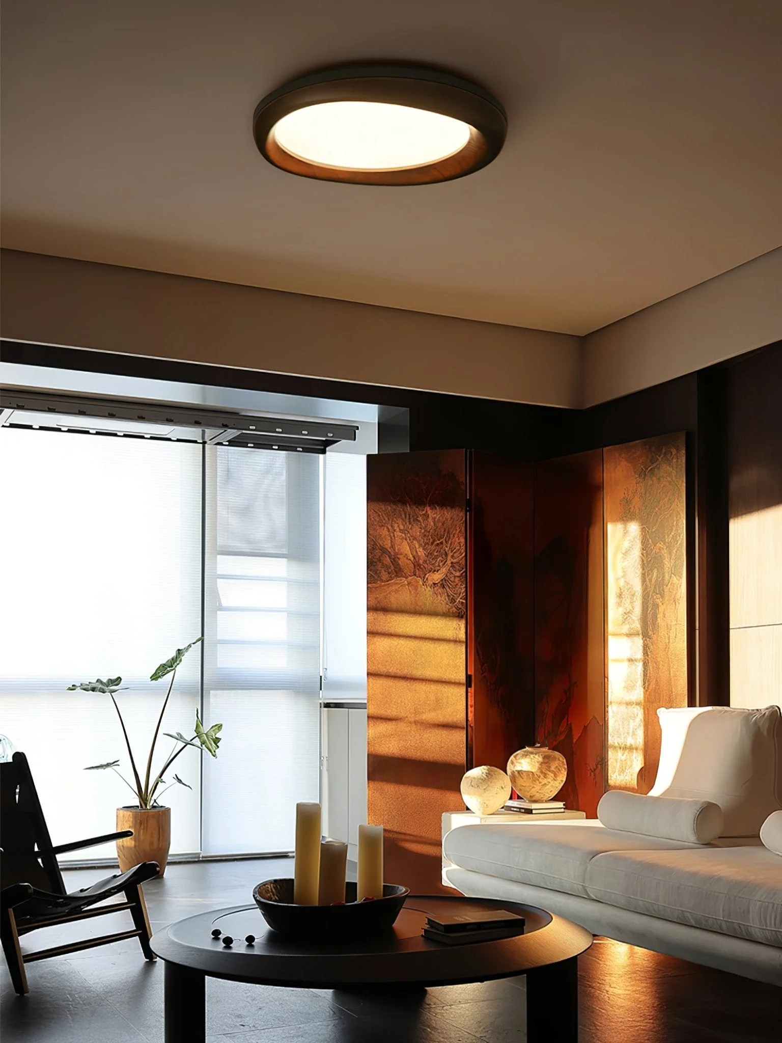 Eurtheara Organic Wood Glass Ceiling Light - Image 12