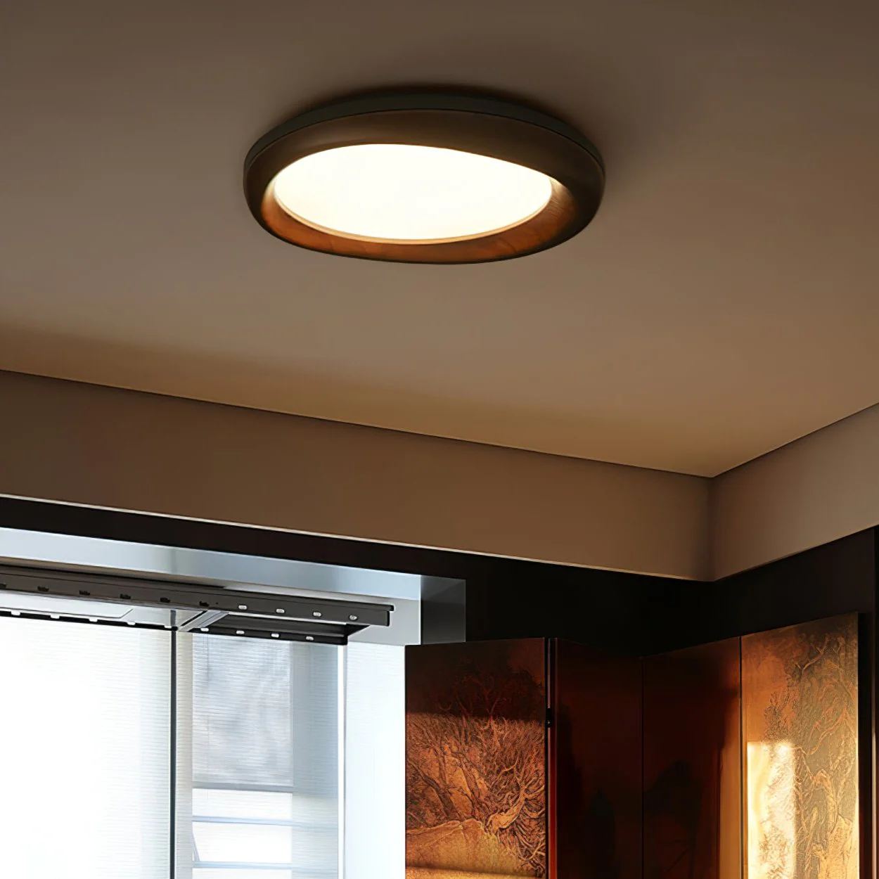 Eurtheara Organic Wood Glass Ceiling Light - Image 16