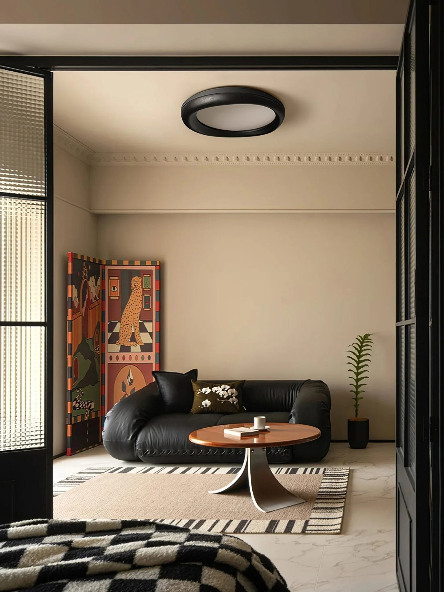 Eurtheara Organic Wood Glass Ceiling Light - Image 23