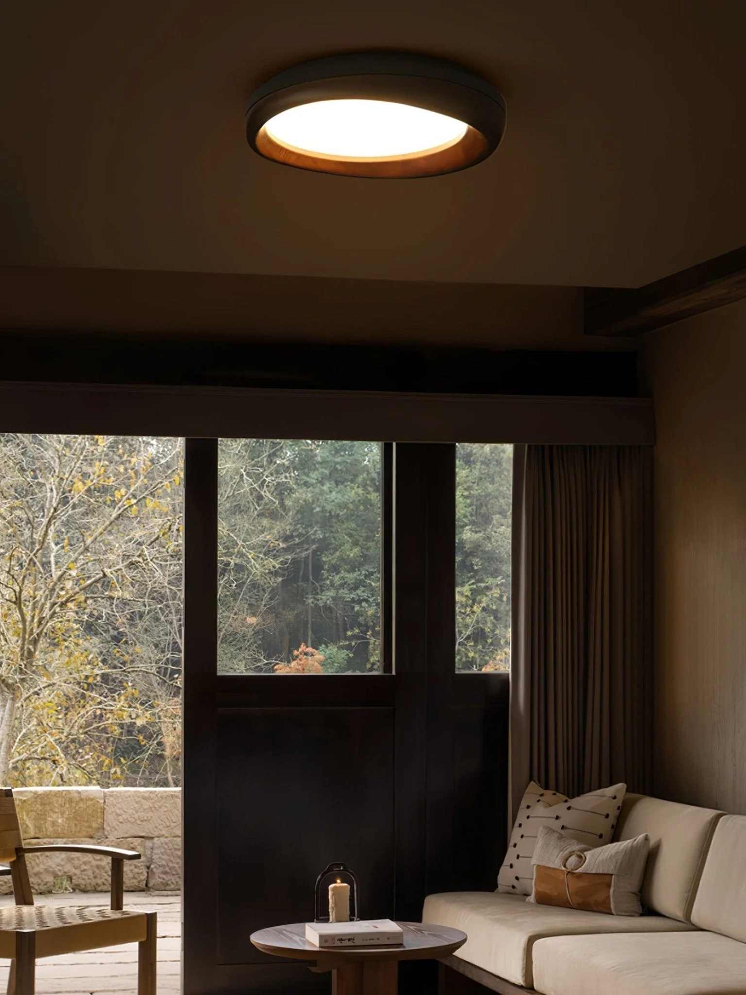 Eurtheara Organic Wood Glass Ceiling Light - Image 28