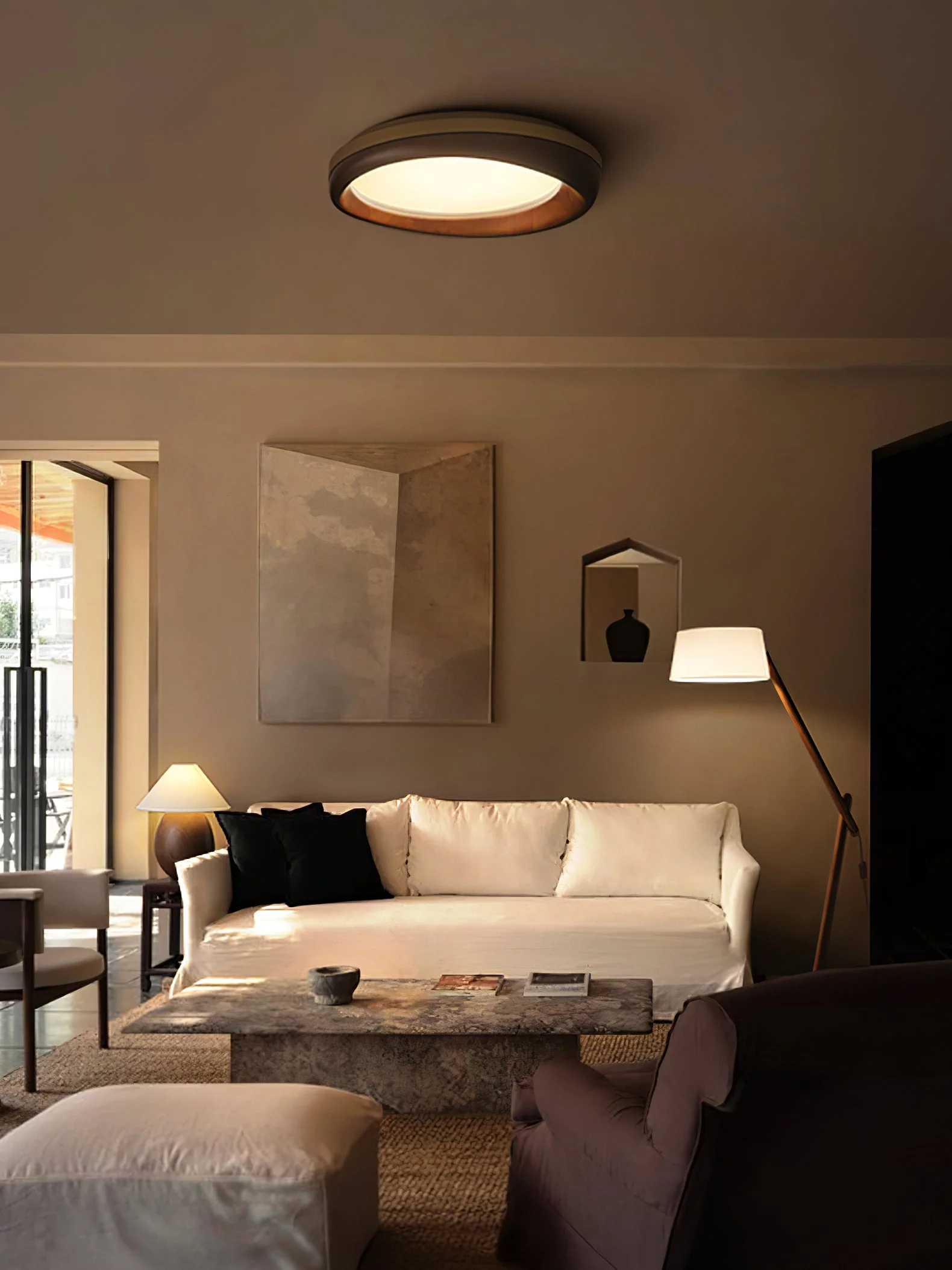 Eurtheara Organic Wood Glass Ceiling Light - Image 34