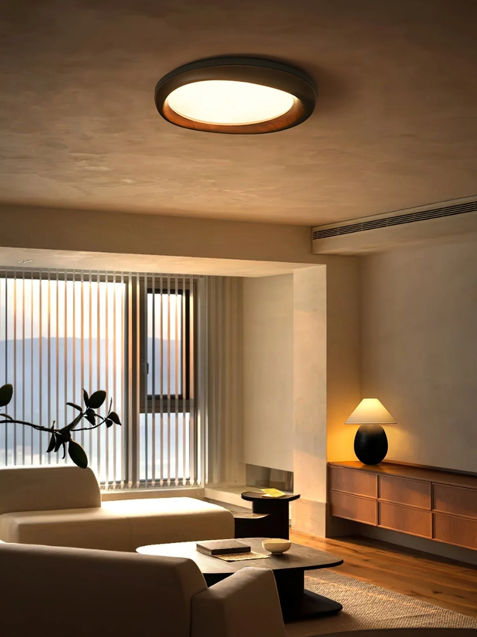 Eurtheara Organic Wood Glass Ceiling Light - Image 40
