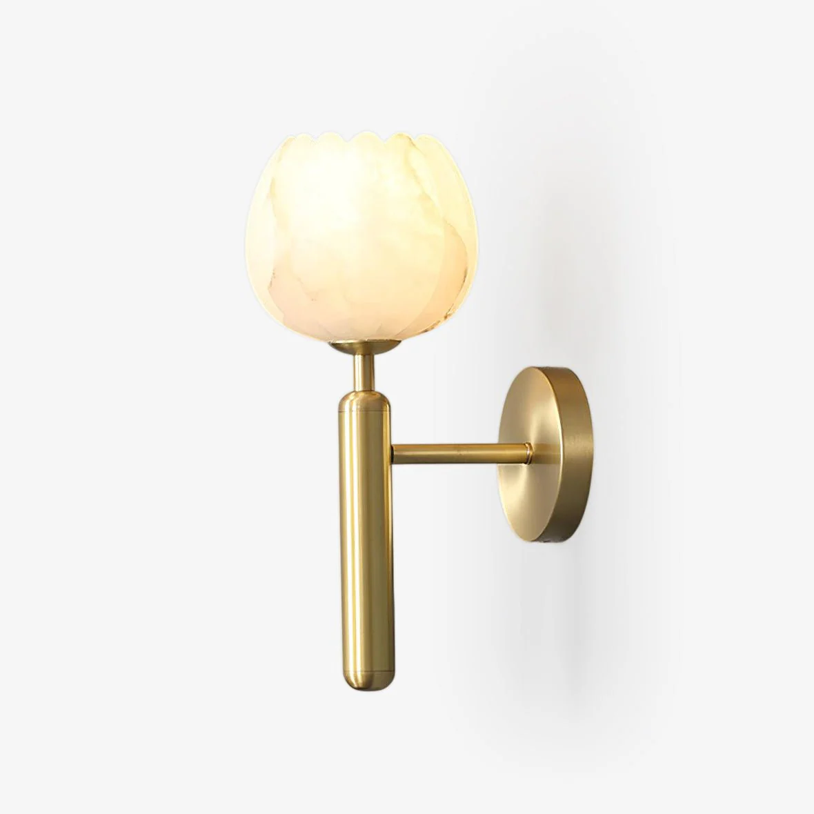 Eurzorion Floral Alabaster Brass Wall Light - Image 14