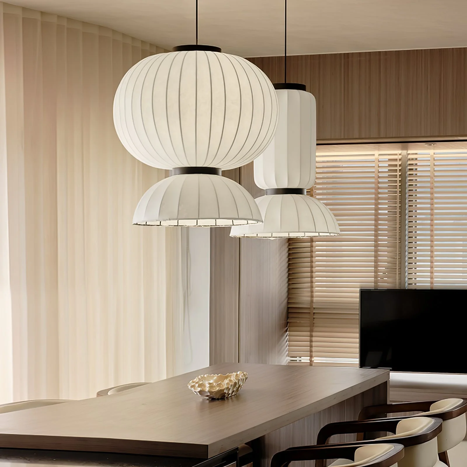 Eurzorion Silk Lantern Pendant Light - Image 2