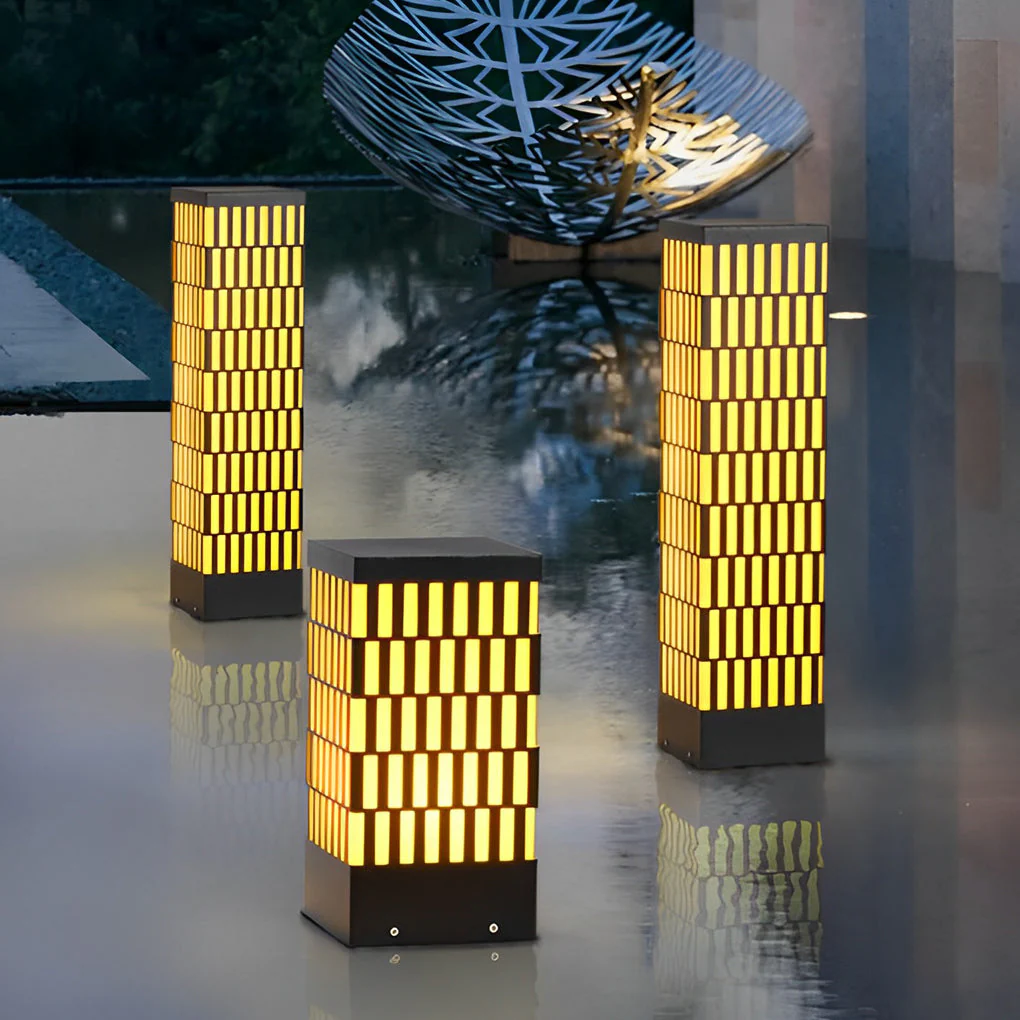 Evely Grid-Designed Modern Marble Outdoor Lawn Lamp - Image 13