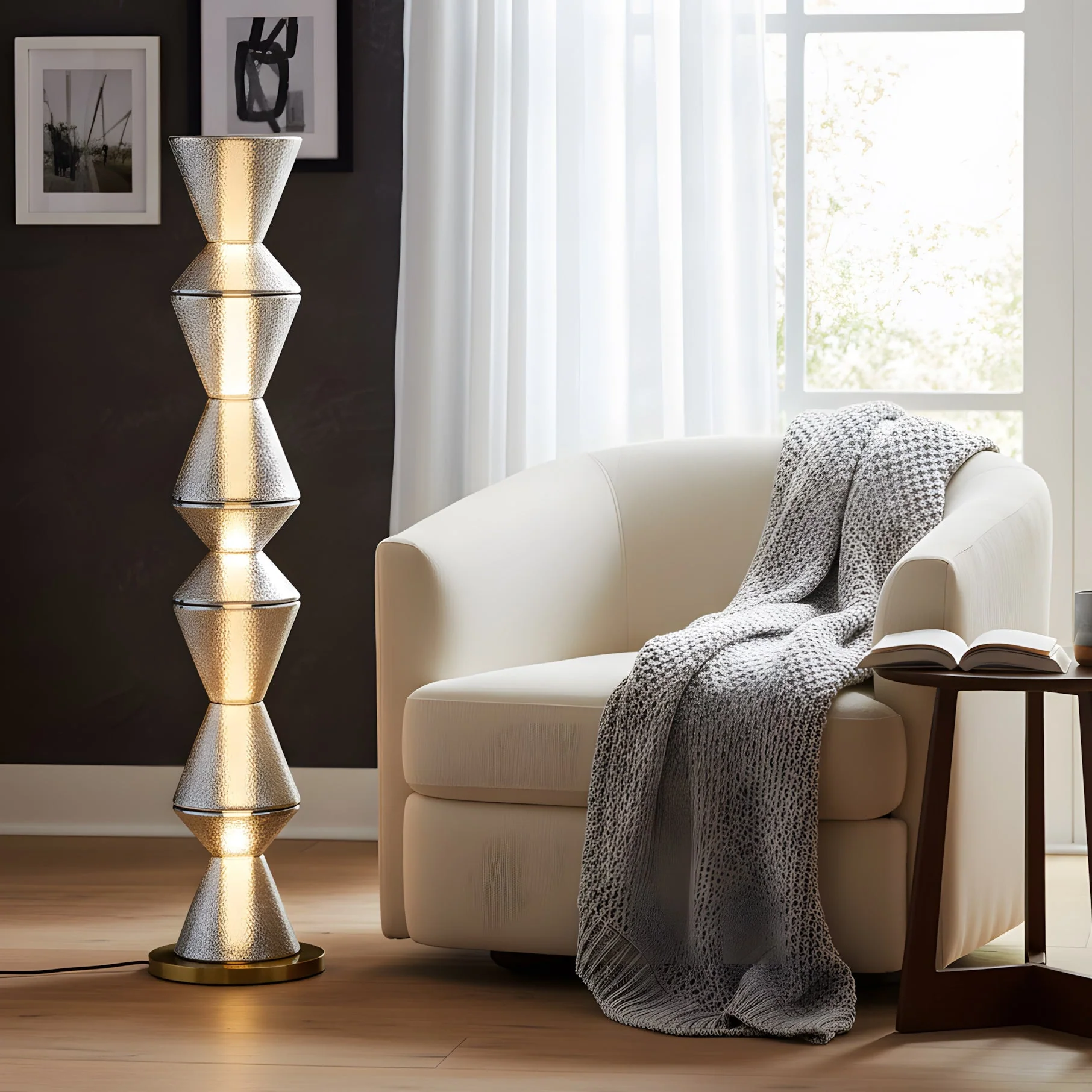 Evette Modern Glass Floor Lamp - Image 6