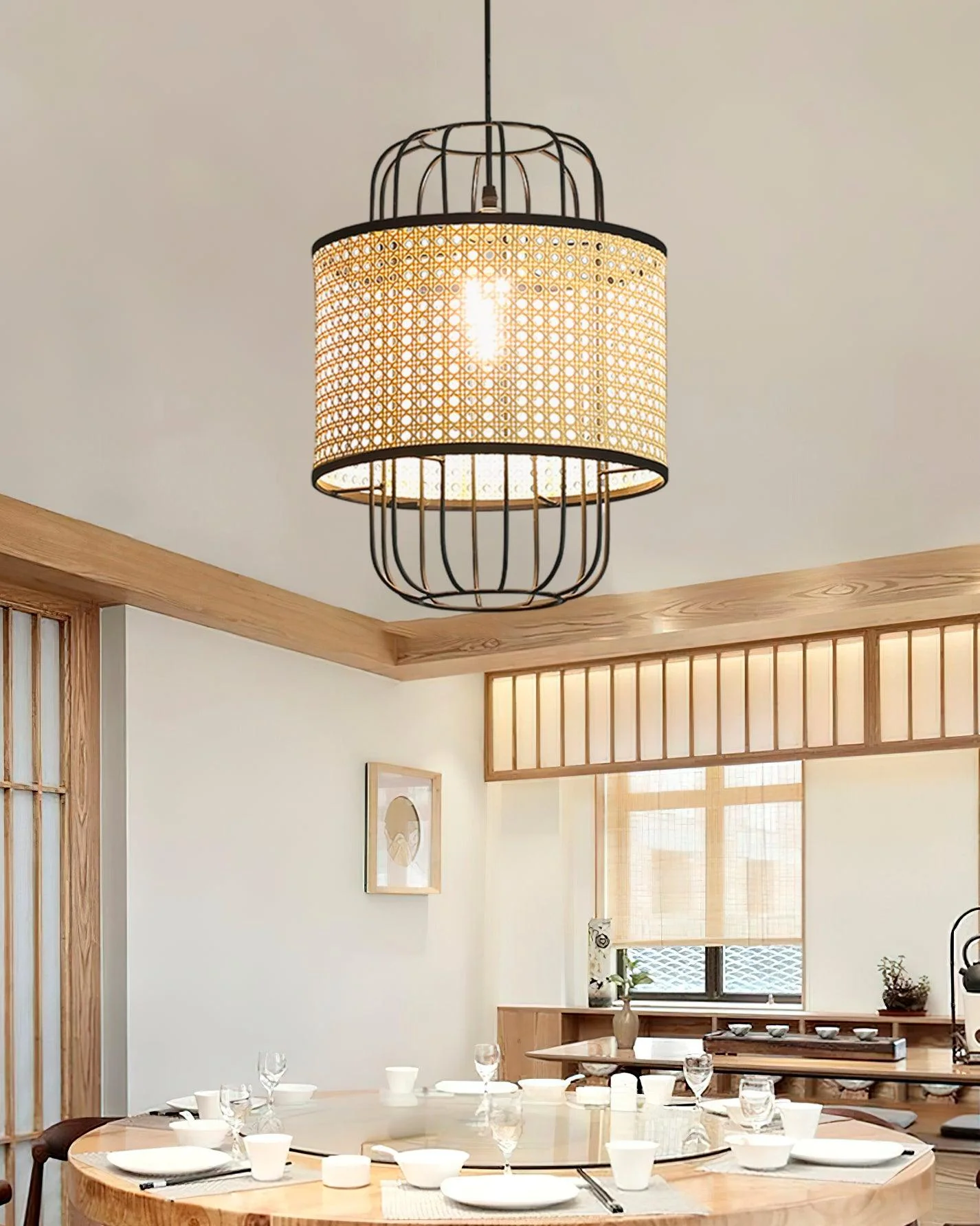 Evtheyra Premium Art Rattan Pendant Lamp - Image 7