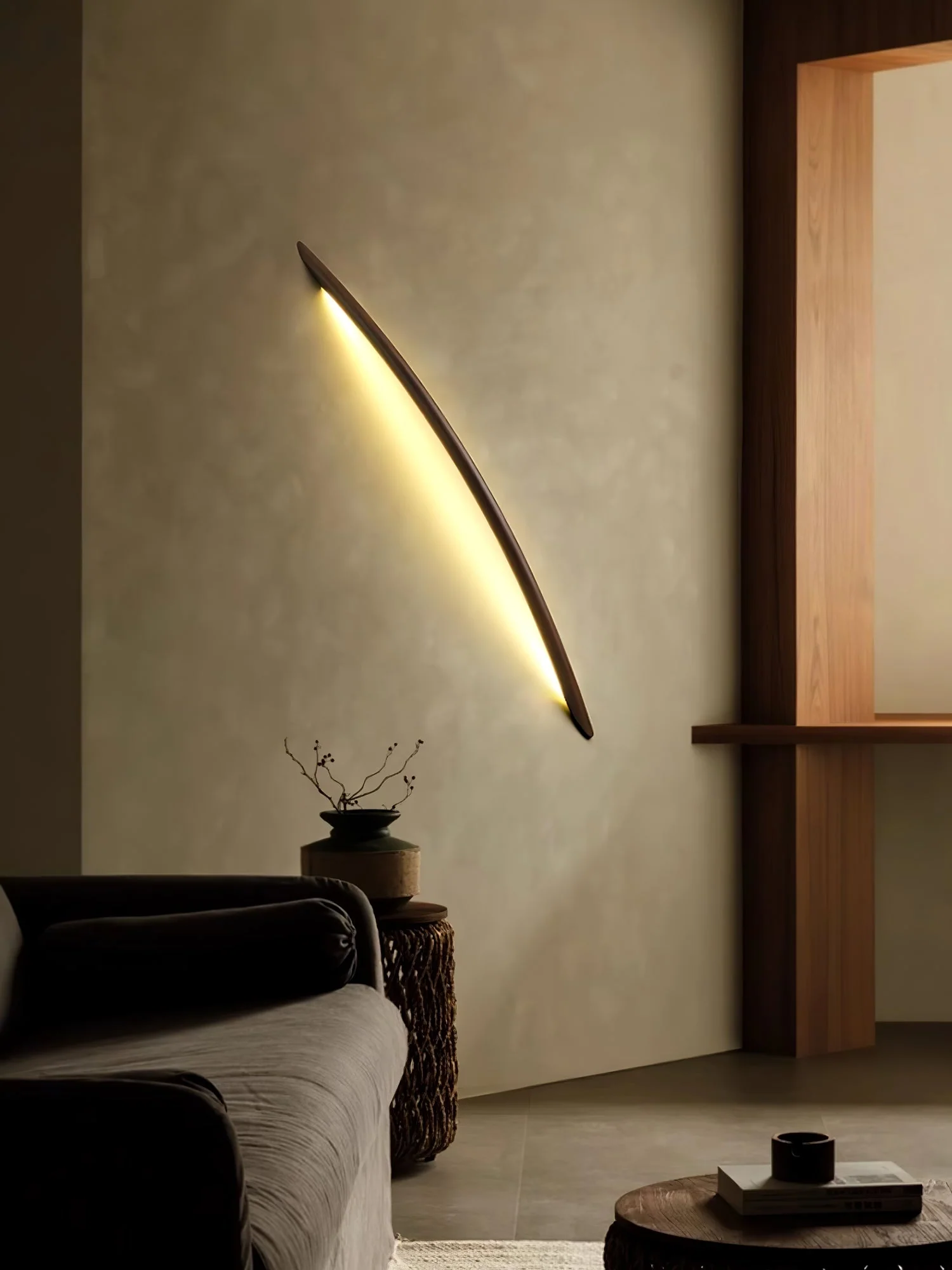 Evvinos Modern Minimalist Linear Wood Wall Light - Image 18