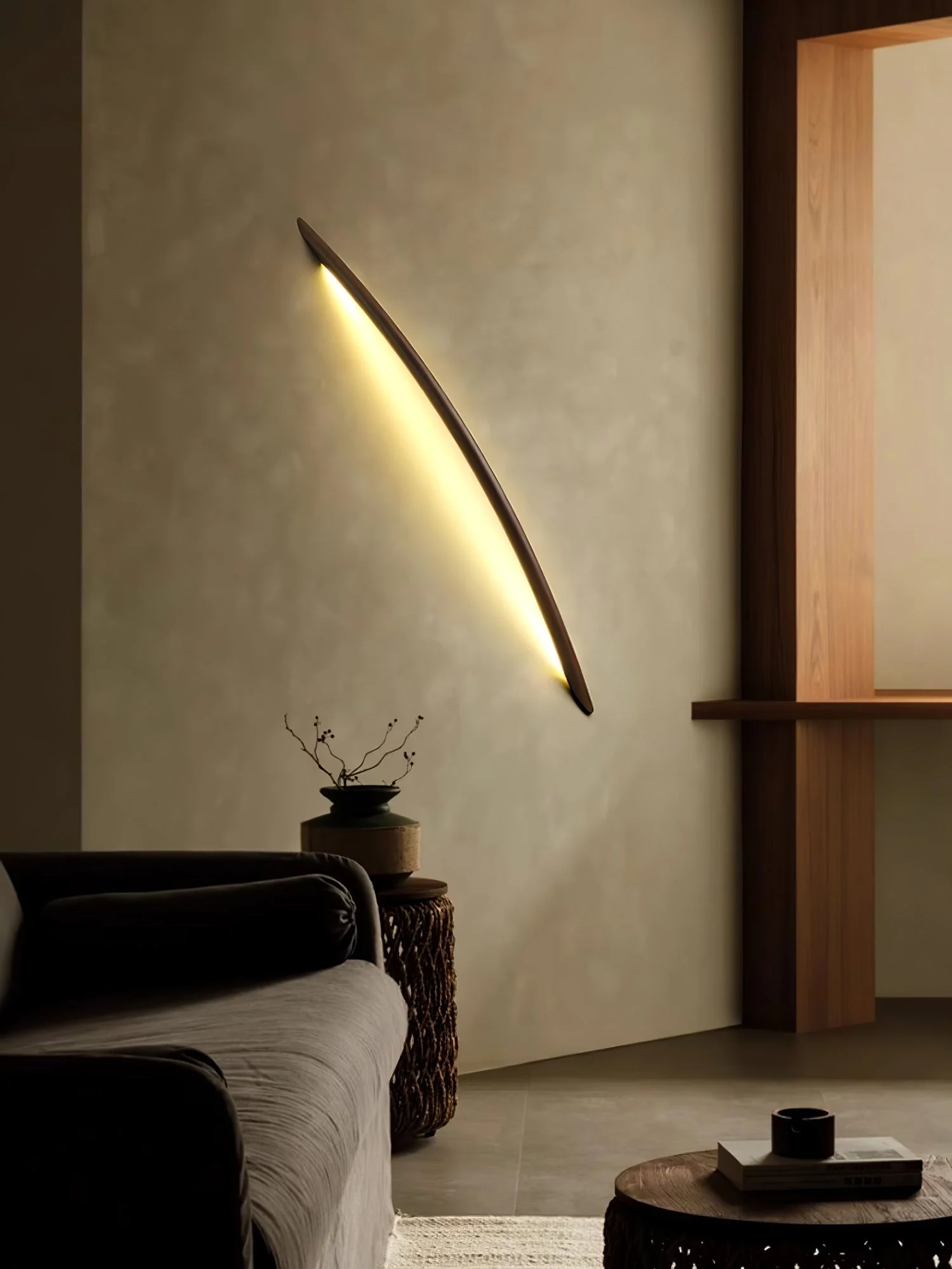 Evvinos Modern Minimalist Linear Wood Wall Light - Image 7