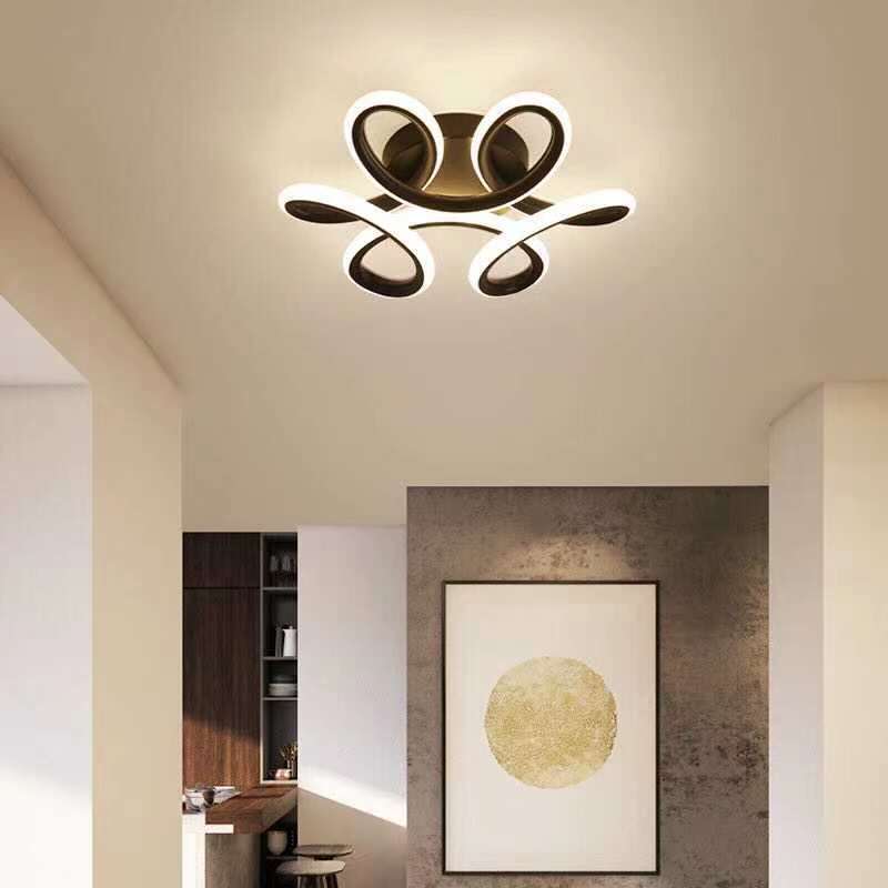 Fael Modern Flower Shape Metal Ceiling Light, Black/White, Hallway - Image 2