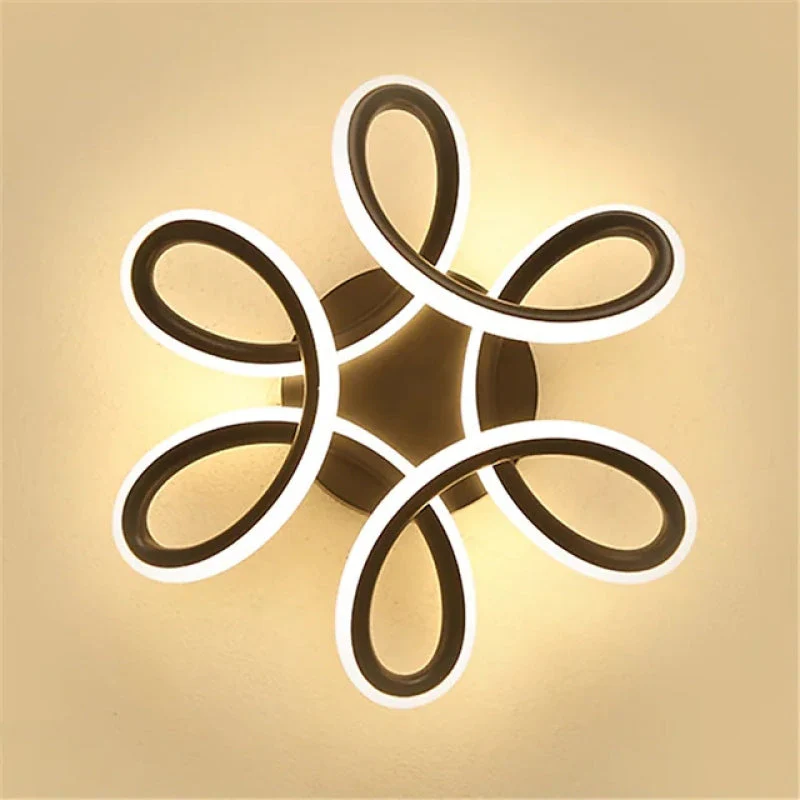 Fael Modern Flower Shape Metal Ceiling Light, Black/White, Hallway - Image 3