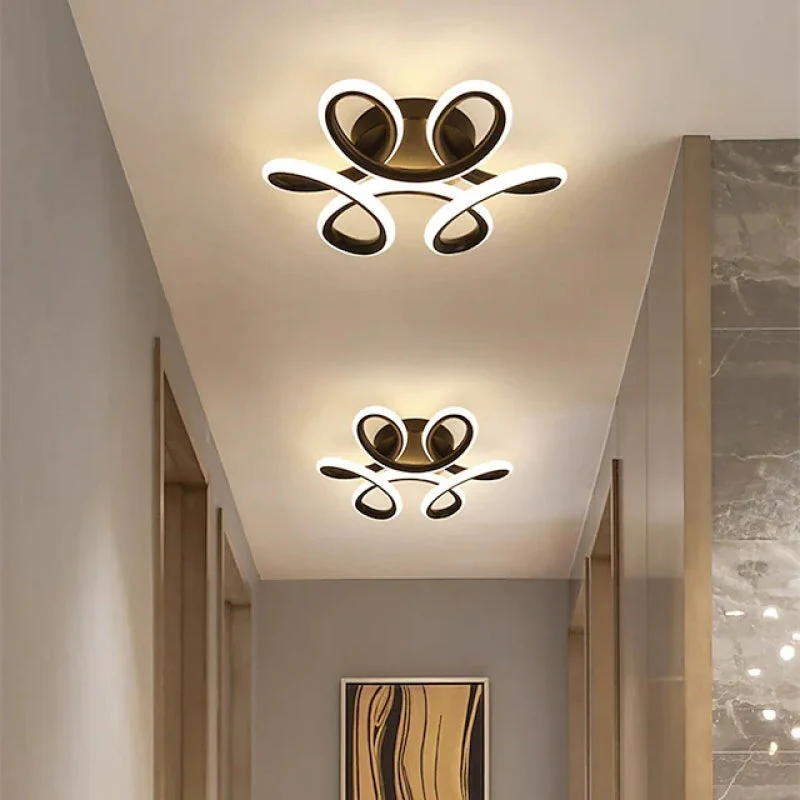 Fael Modern Flower Shape Metal Ceiling Light, Black/White, Hallway - Image 4