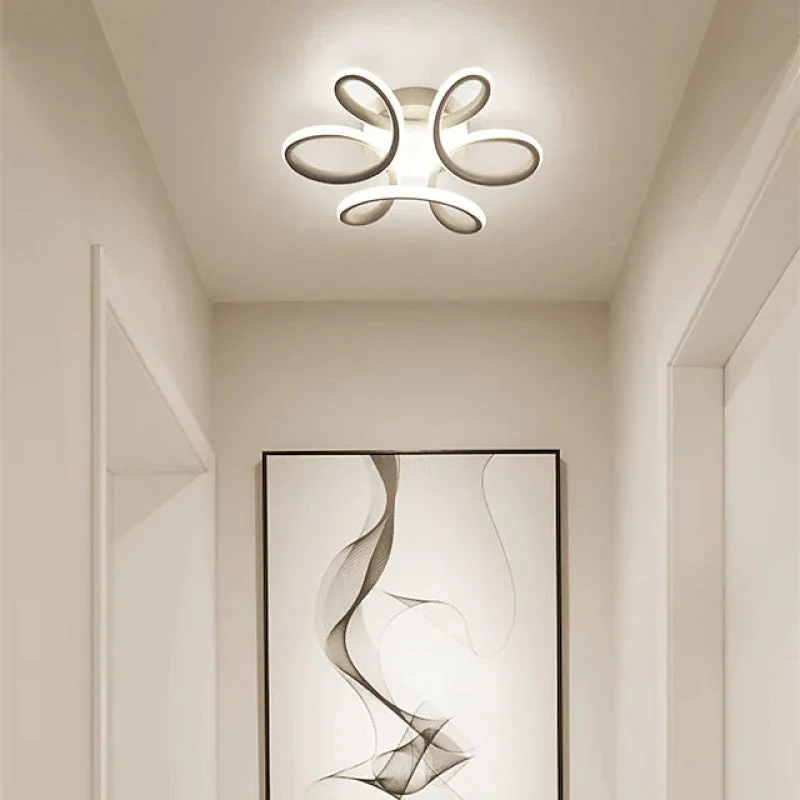 Fael Modern Flower Shape Metal Ceiling Light, Black/White, Hallway - Image 5