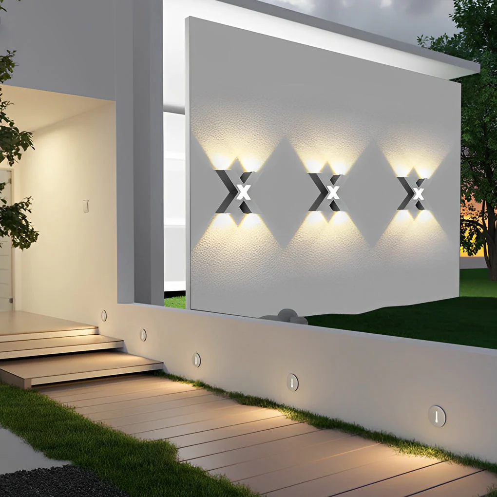 Fedora X Shape Creative LED Modern Outdoor Wall Lamp - Image 3